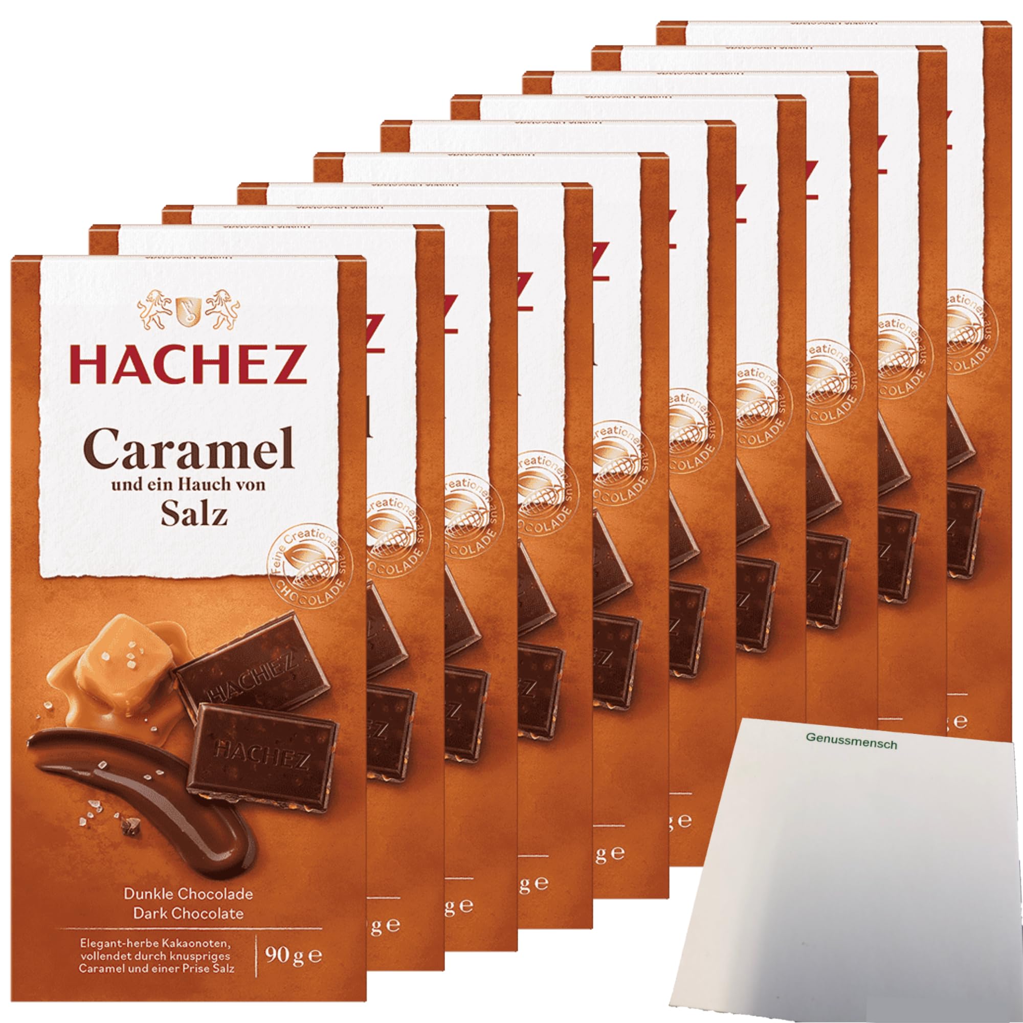 usy Bundle für Hachez Schokolade Caramel und Salz VPE (10x90g Tafel) + usy Block