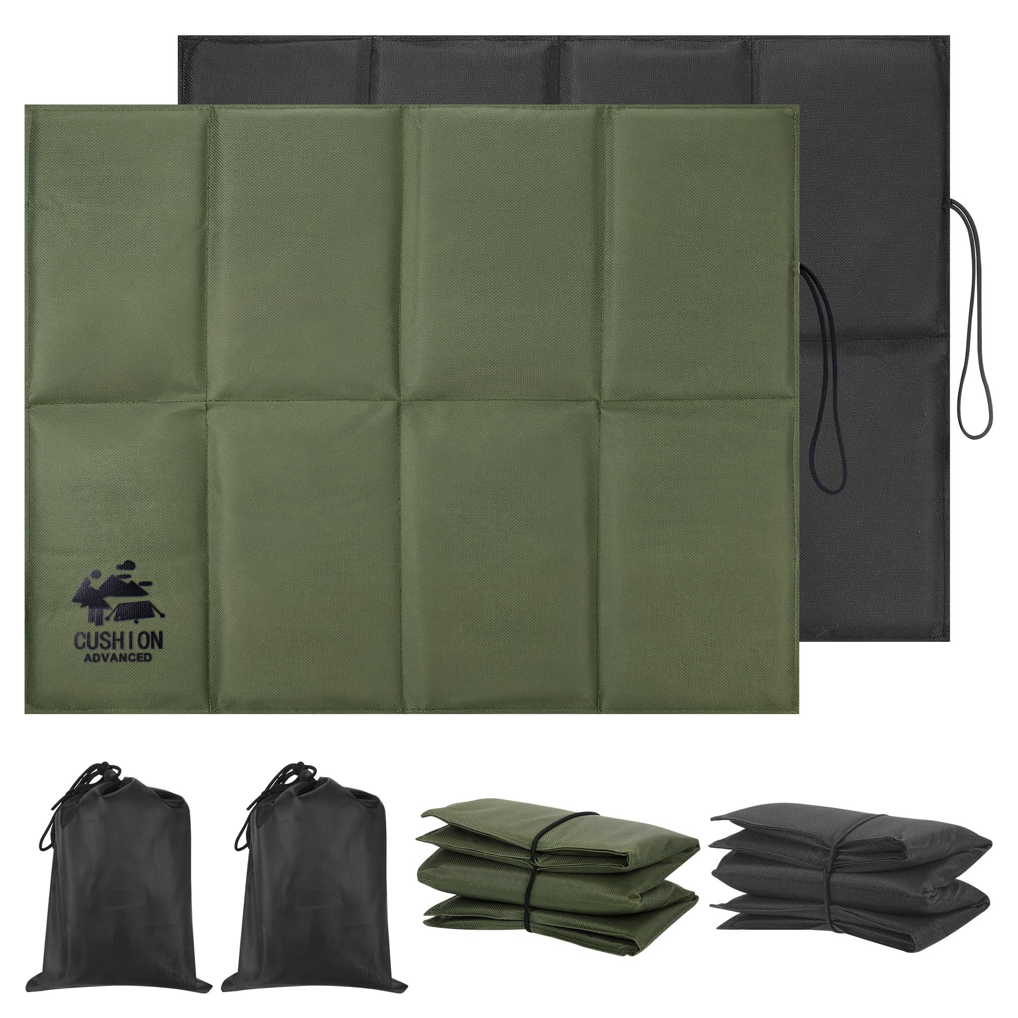 Huiguli 2 Pack Folding Sit Mat, Outdoor Waterproof Foam Seat Pad, Lightweight Portable Cushion, Foldable Moisture-Proof Seat mats for Camping, Hiking, Fishing, Stadium, Picnic, Garden
