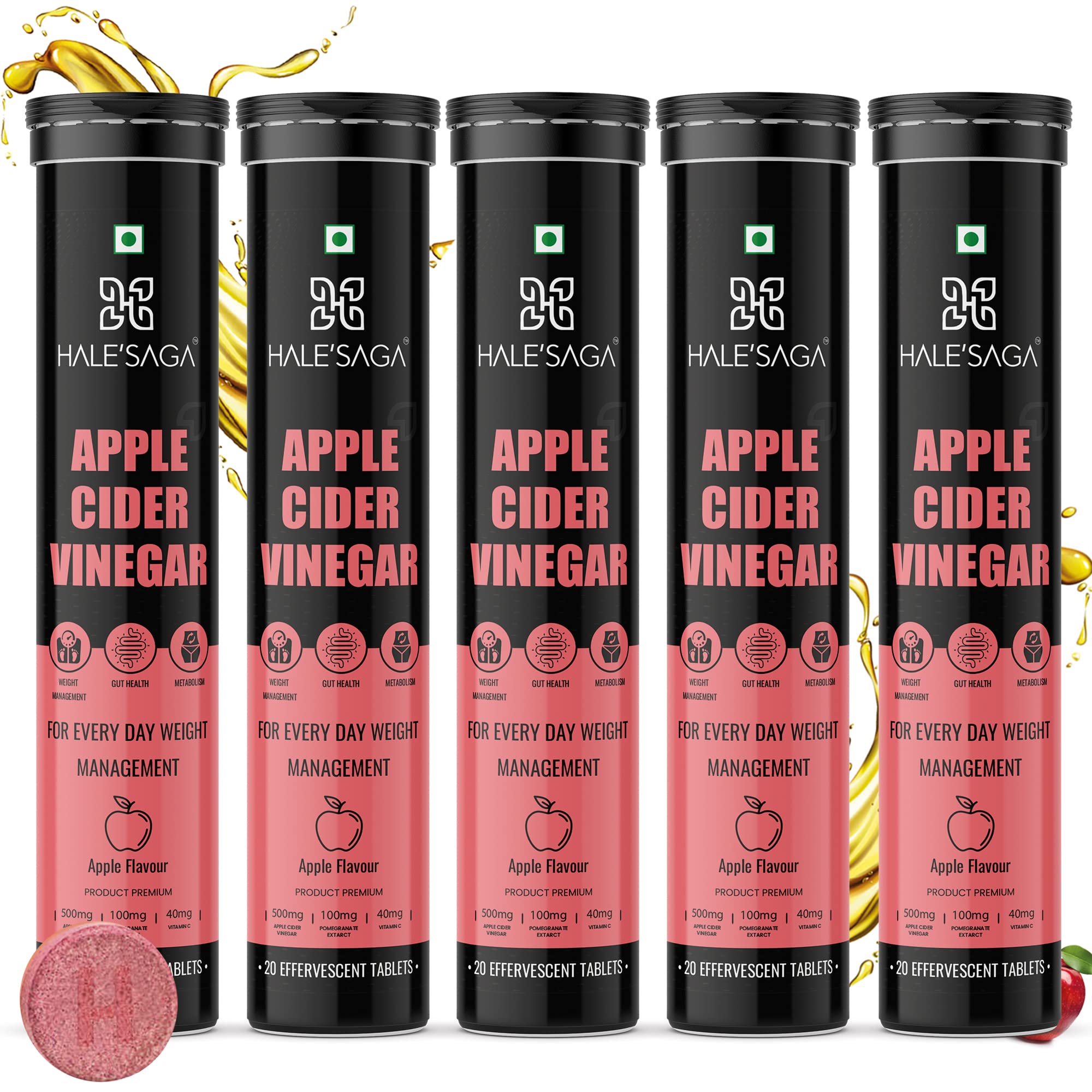 Buy Halesaga Raw Apple Cider Vinegar for , Gut & 100 Pure ACV with