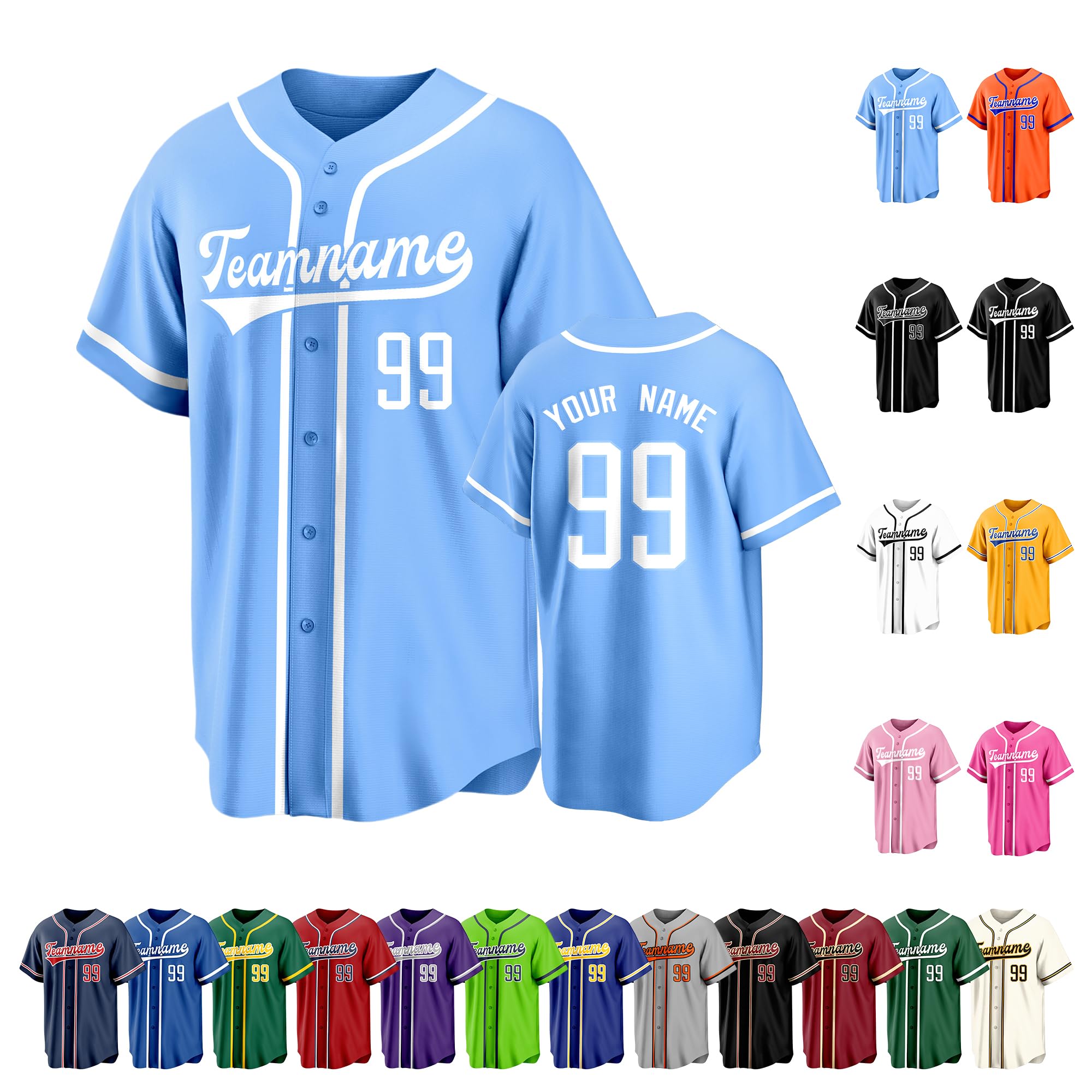 Custom Baseball Jersey Stitched/Printed Name Number Personanlized Shirts Sports Uniform Gifts for Men Women Youth