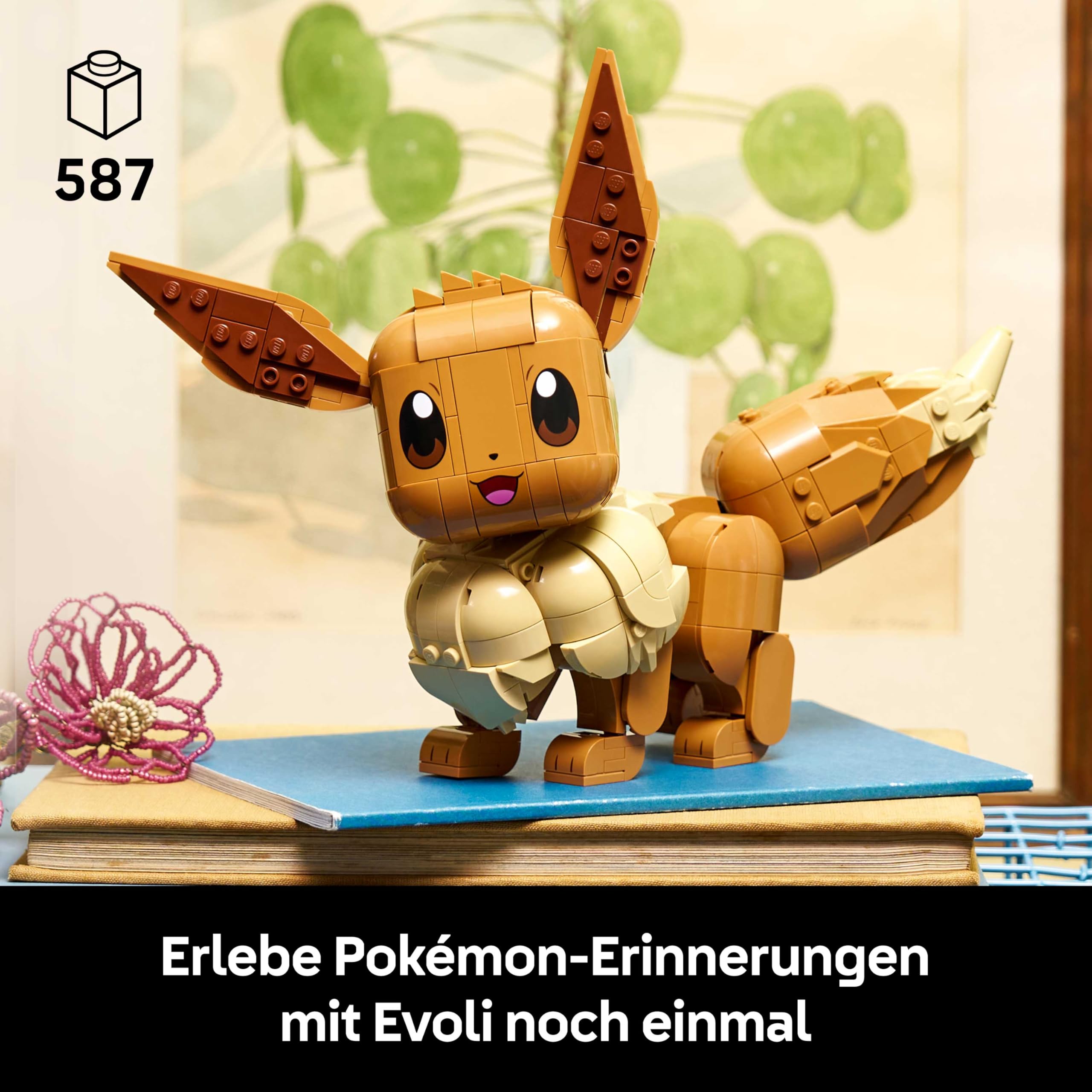LEGO Pokémon Evoli Figur - Bauset für Erwachsene - Anime Modellbau mit beweglichen Gliedmaßen, Ohren und Schwanz - DIY Deko für Zimmer oder Schreibtisch - Sammler Geschenkidee für Gaming Fans – 72151