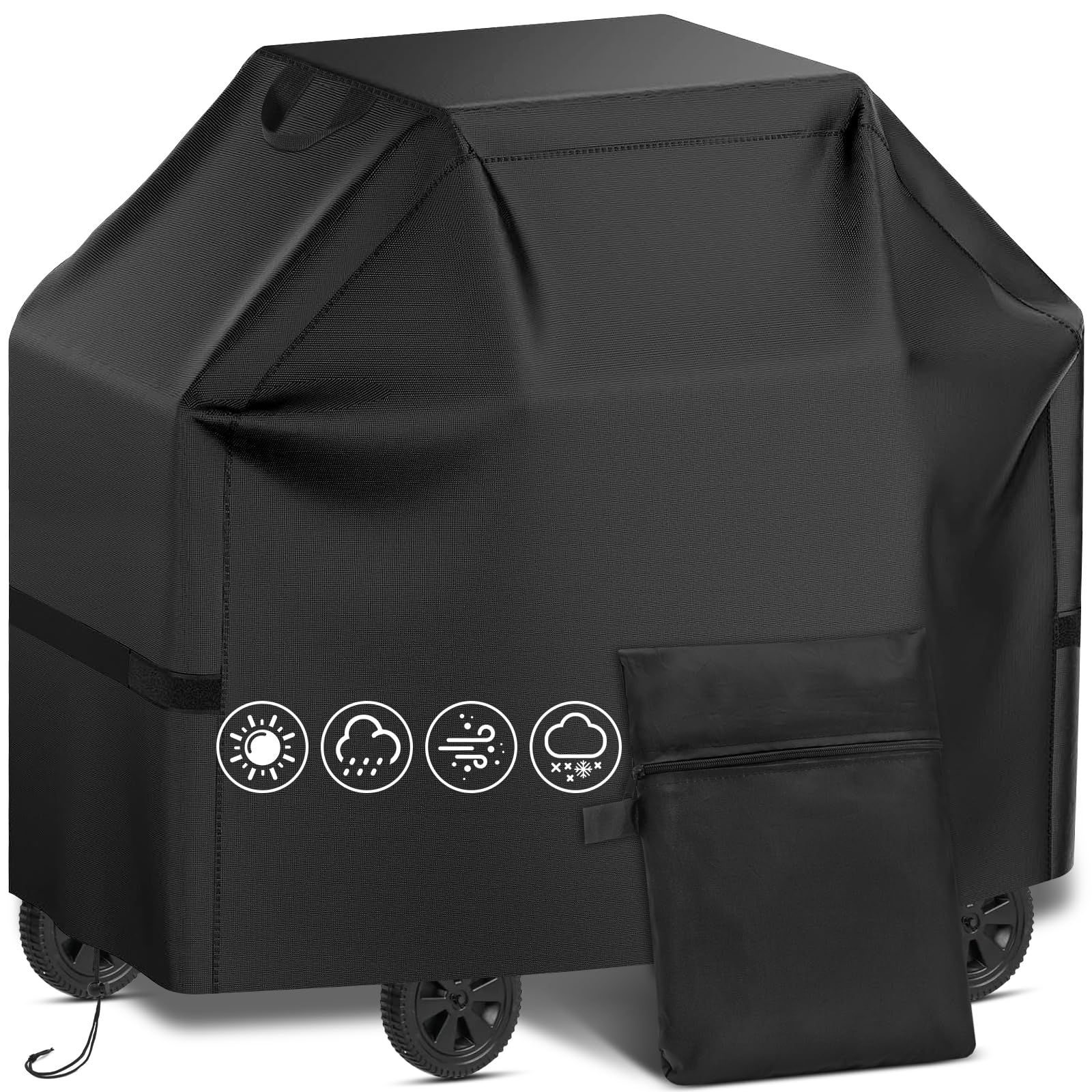 Copertura Per Forno Per Pizza Da Esterno, Impermeabile E Resistente Alle Intemperie Oxford 210d Nero 165 X 65 X 45 Cm 98277345