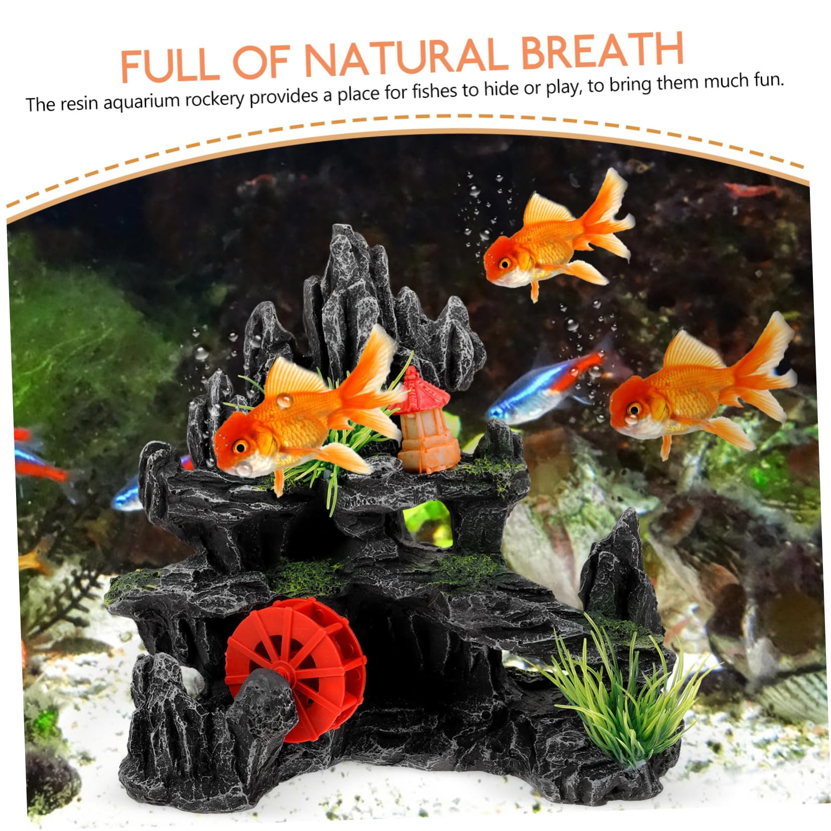 BESPORTBLE 3piezas Decoración De Acuario De Resina Rocas Artificiales para Peceras Accesorios De Paisajismo y Escondites para Peces