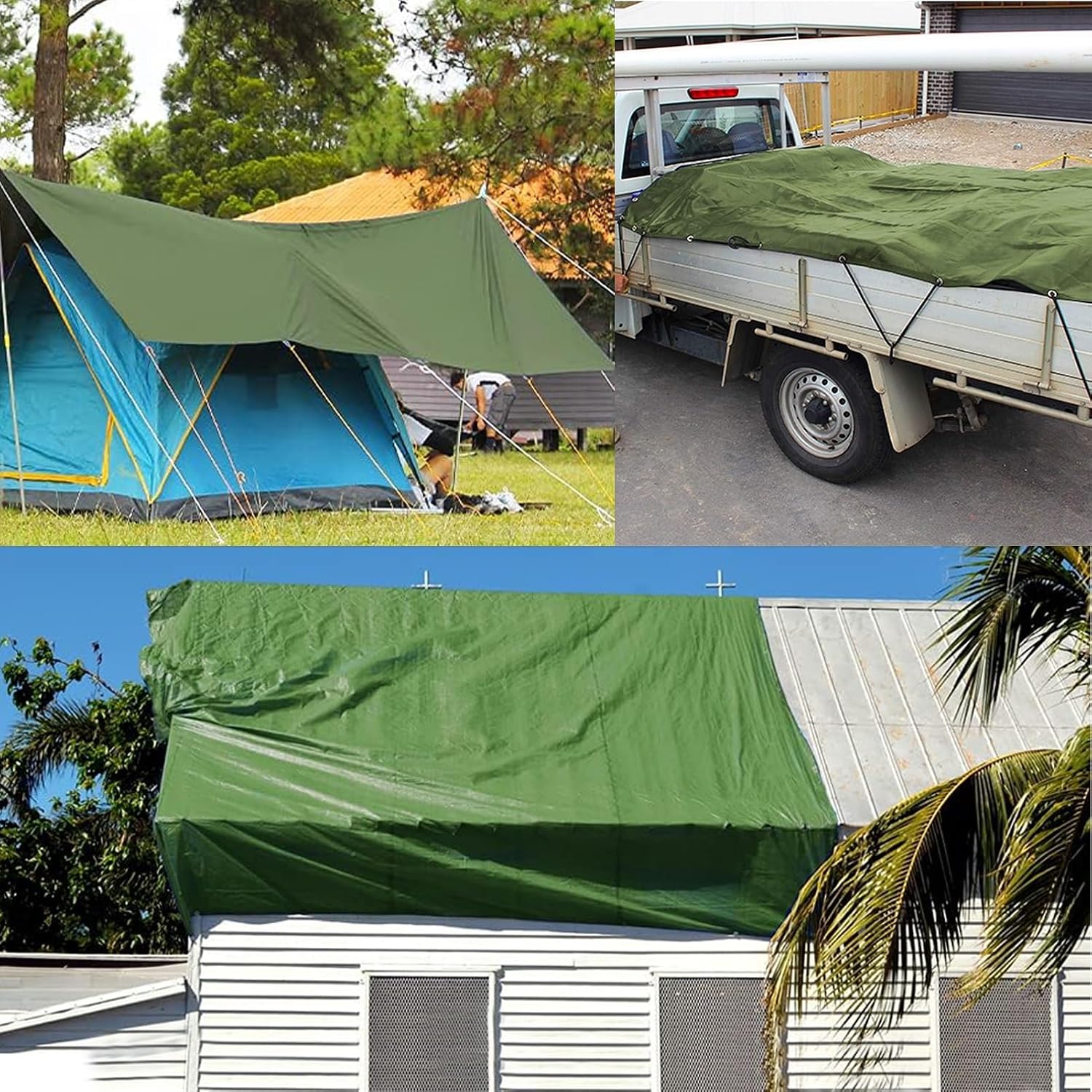 Heavy Duty Waterproof Tarpaulin - 500g/m² PVC, 2x2.5m, With Metal Eyelets For Outdoor Cover