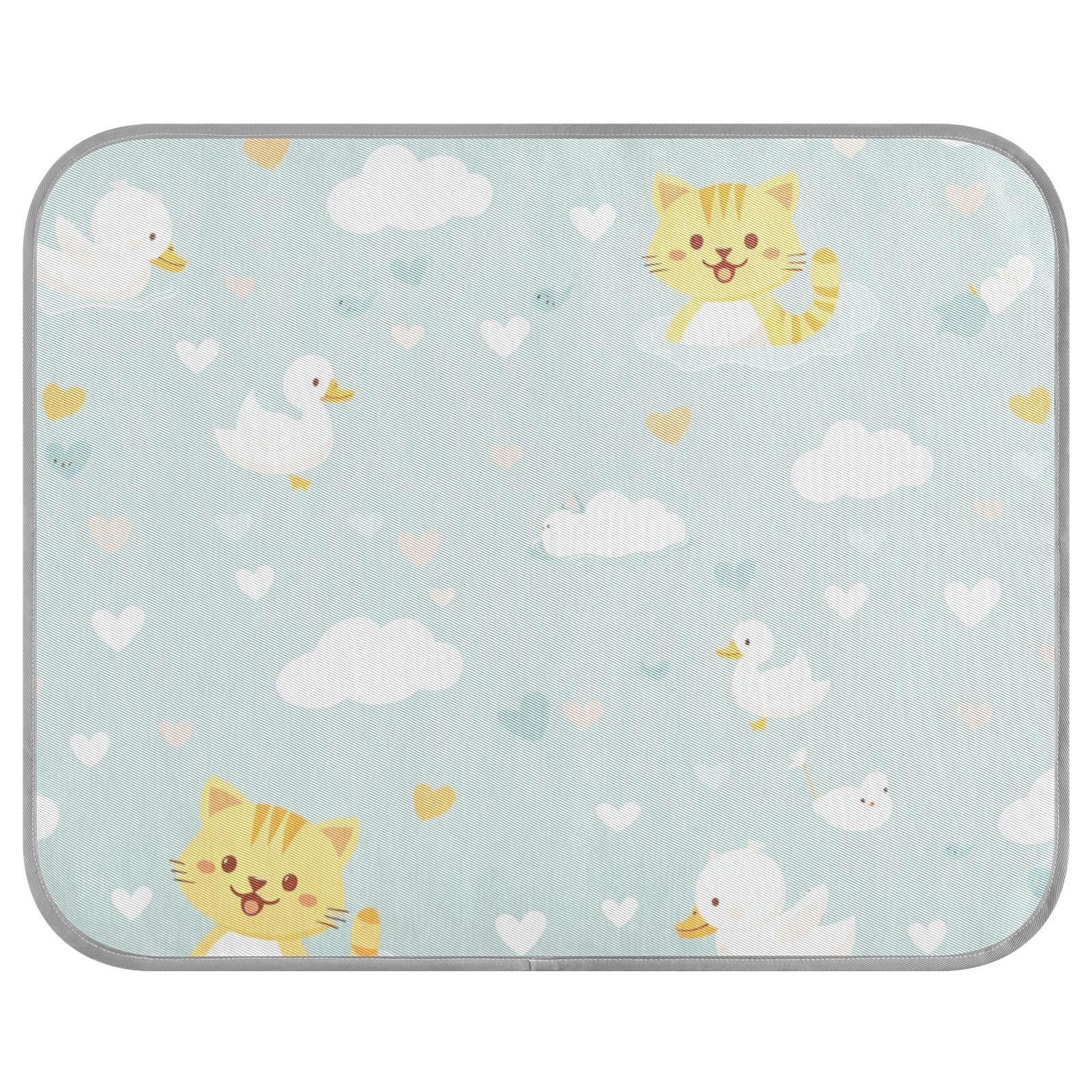 siphylline Cute Cat and Duck Summer Dog House Cooling Self Cooling cat Blankets for Indoor Cats for Rabbits Outdoor Cats Unique Manta Fria para Perros S