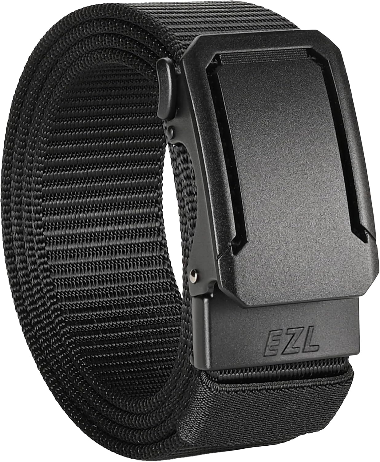 EZL Ratchet Tactical Belt for Men, 1.5" Nylon Web Gun Belt with Automatic Slide Buckle, Adjustable Trim to Fit