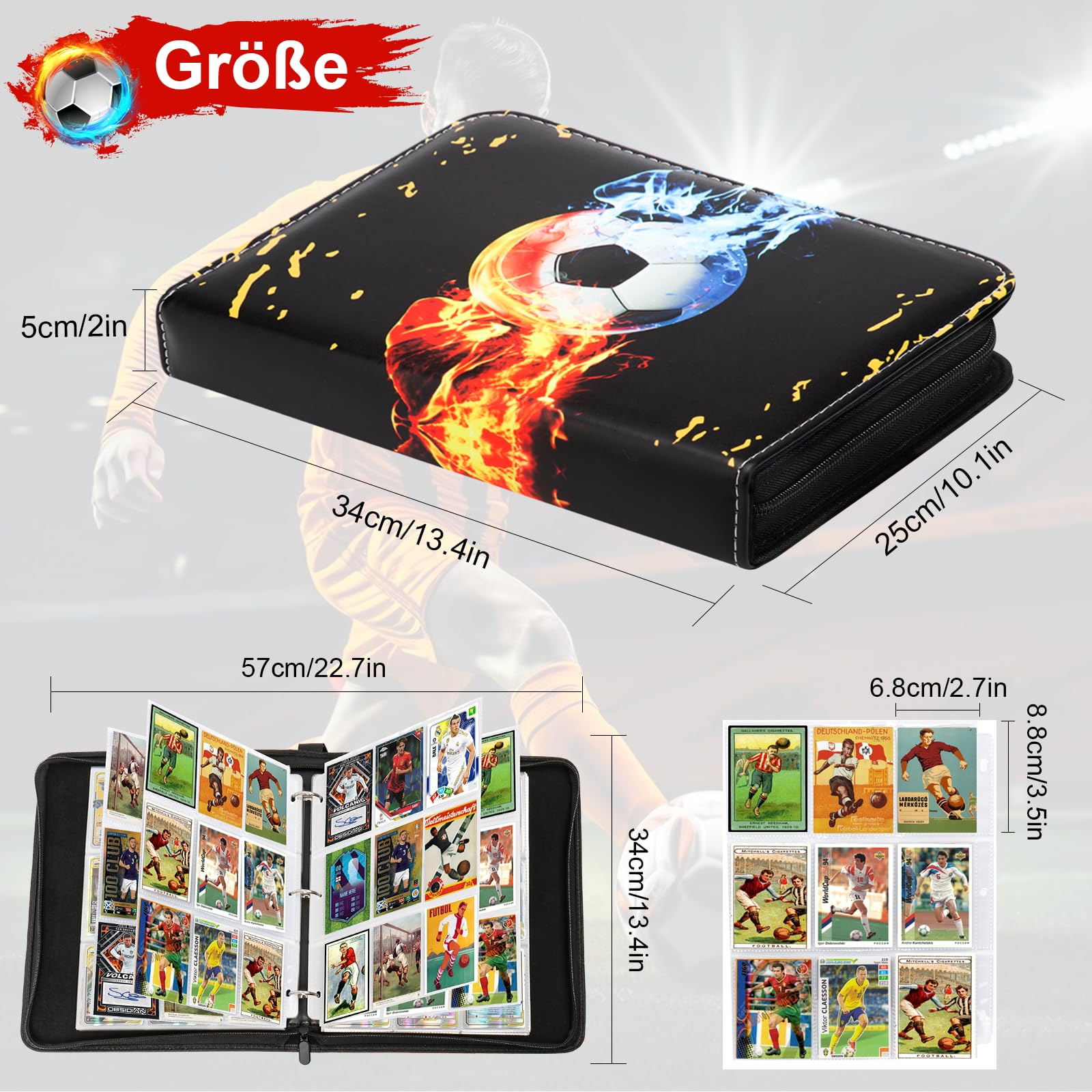 Classeur Cartes à Collectionner,Album 50 Pages avec 900 Pochettes Recto