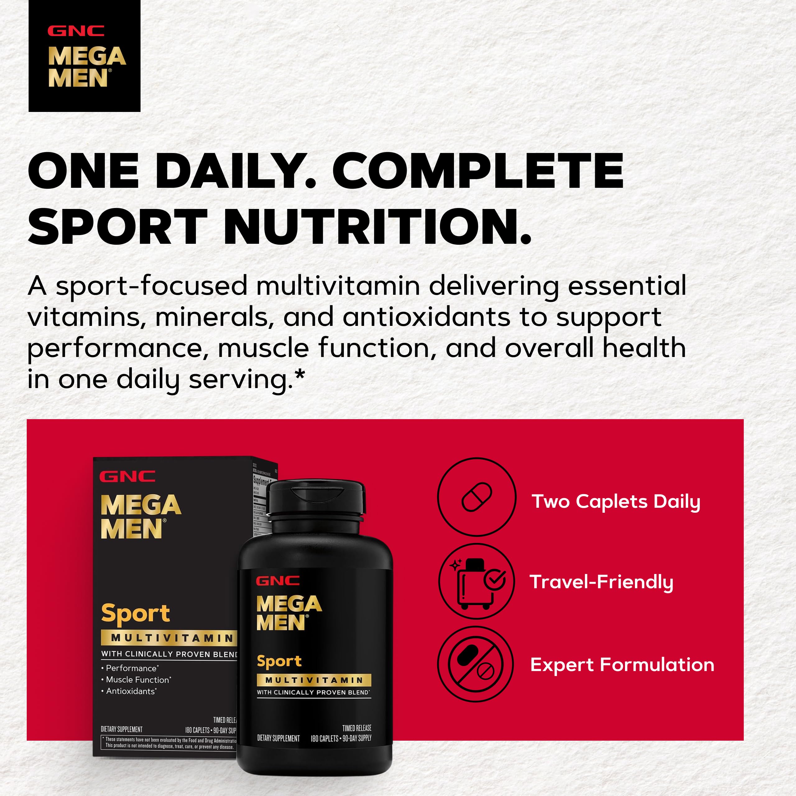 GNC Mega Men Sport Multivitamin for Men, Performance Support, 180 Count — Amazon image 3