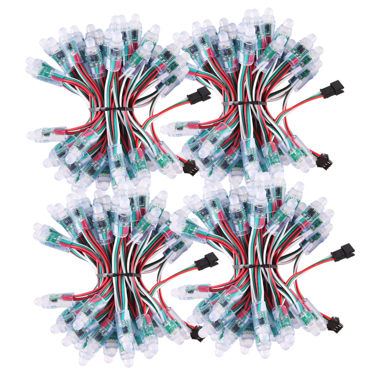 CMLAMP WS2811 IC LED Pixel Light DC5V diffused Digital Light Color-Change RGB Addressable LED String Light Waterproof IP67 Outdoor for Christmas Party Advertising Board Decoration (200PCS)