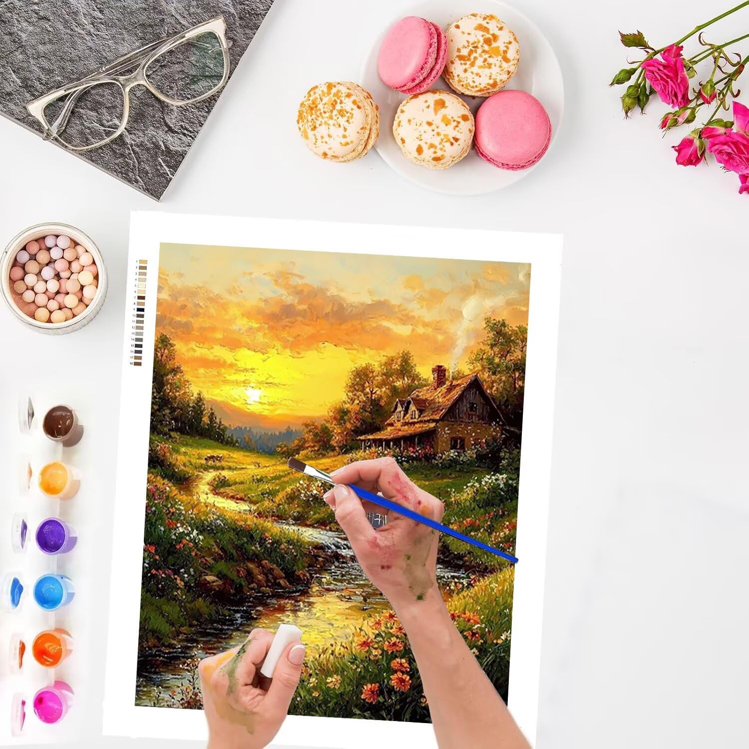 WEISHIWE Dipingere con i Numeri Adulti Paesaggio, 80x100cm s-223 | Paint by Numbers Kit con Pennelli e Acrilico Pigmento, Fai da te Olio La Pittura di Numeri Kit, Decora la Casa, senza Cornice