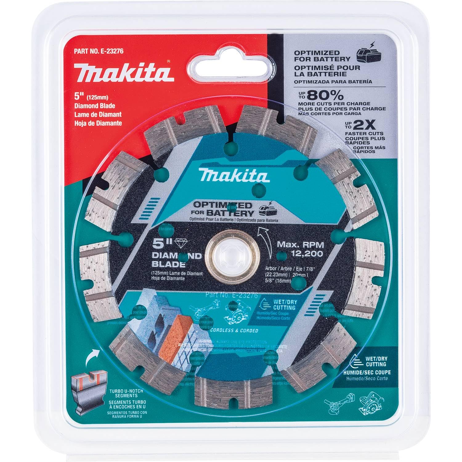 Makita E-23276 - Hoja de diamante de corte fino de 5 pulgadas, segmentada, de uso general