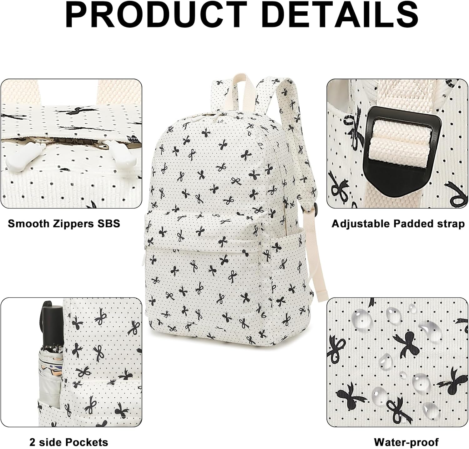 LEDAOU Backpack for Girls School Bag Kids Bookbag Teen Backpack Set Daypack with Lunch Bag and Pencil Case | Kids, Bookbag, Daypack, with Lunch Bag, and Pencil Case - Image 3