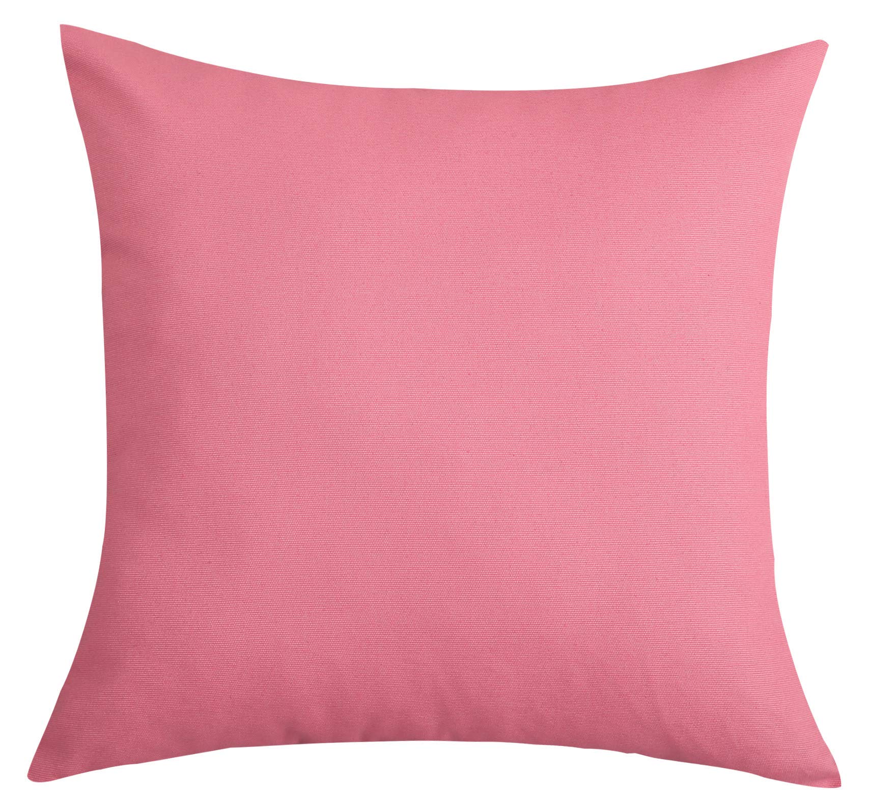TangDepot Handmade Decorative Solid 100% Cotton Canvas Throw Pillow Covers/Pillow Shams, (14"x14", Pink)