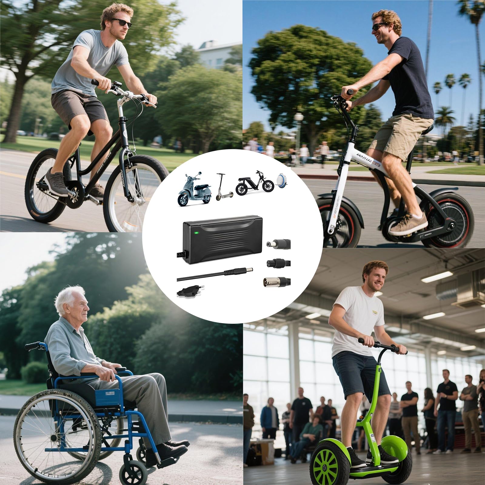 48V Ladegeräte für Scooter 54.6V 3A E Scooter Ladegeräte | Con conectores DC5525 para bicicletas eléctricas Hoverboard, universal, 48 V, cargador de scooter eléctrico