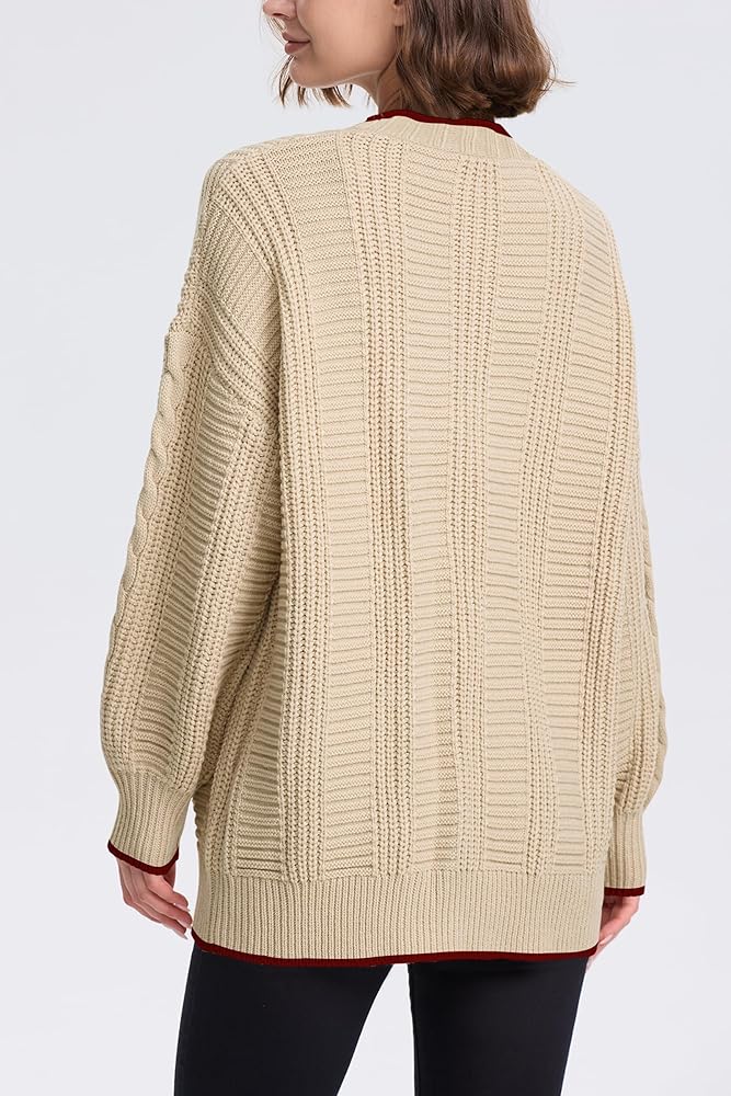 Cakulo Womens Oversized Chunky Cable Knit Cardigan Sweaters