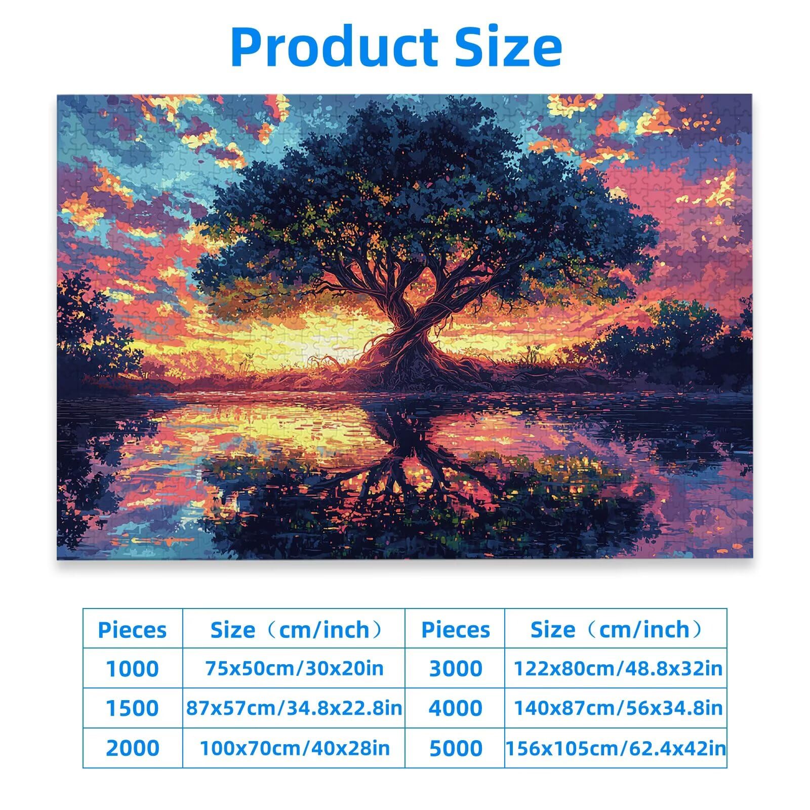 Puzzle 2000 Piezas, Puzzle Paisaje con Caja para Adultos, DIY Atardecer Rompecabezas Madera para Adultos, 2000 Piezas Rompecabezas Desafiante, para Decoracion Hogar, Regalo Mujer, Regalo Hombre, -2824