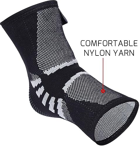 Miniatura 3 de Mangas de compresión para el tobillo (1par). Apoyo para recuperación de lesiones y prevención, Gris, XL