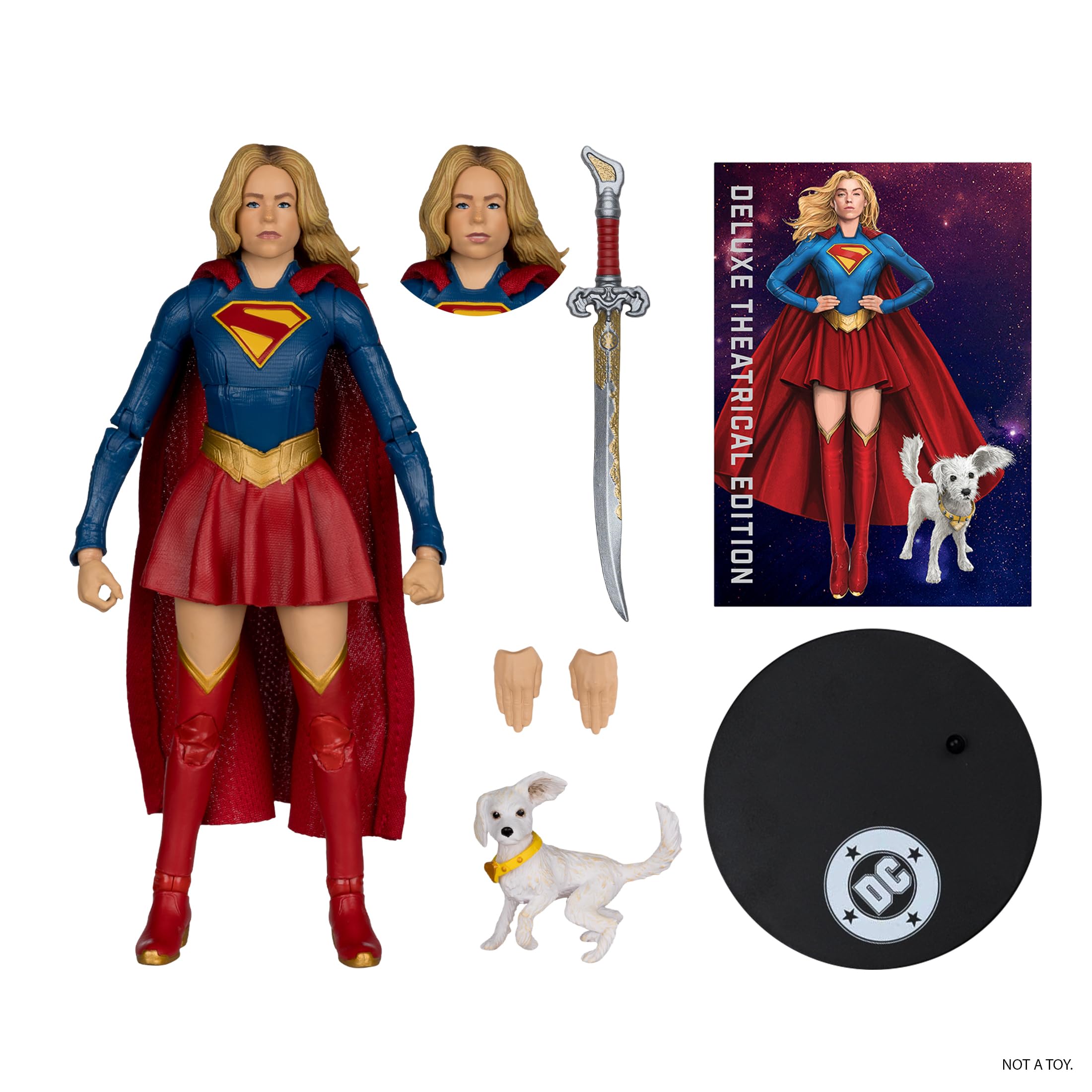 McFarlane -Figurina articolata da 18 cm "Supergirl e Baby Krypto" (film Supergirl) dell'universo DC (edizione Deluxe Theatrical)
