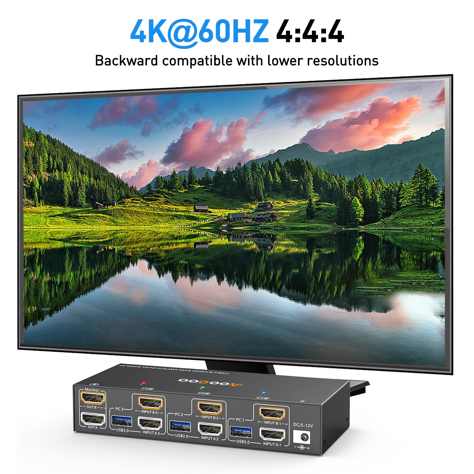 HDMI KVM Switch 3 PC 2 monitoren 4K @60Hz/2K @120Hz HDMI KVM Switch 3 PC 2 monitoren 4K @60Hz/2K @120Hz