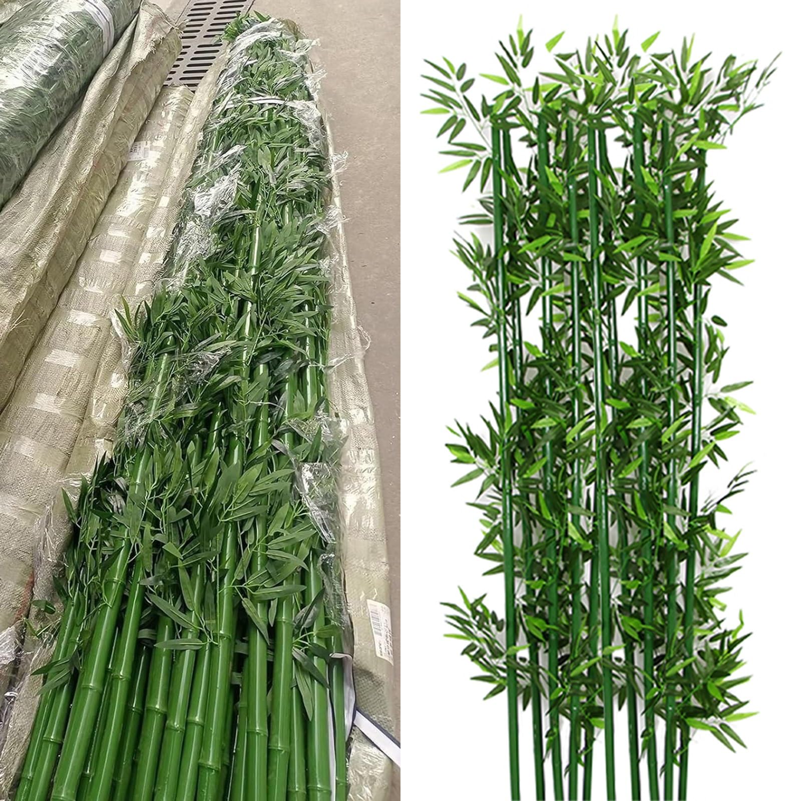 Outdoor Artificial Plants Uv Resistant Bamboo 3 5 6 6.5ft, Nursery Lifelike Fake Bamboo Stalks with Leaves, Faux Simulation Tree Decor Privacy Screen for Terrace Restaurant ( Color : 1m/3.3ft Tall , S