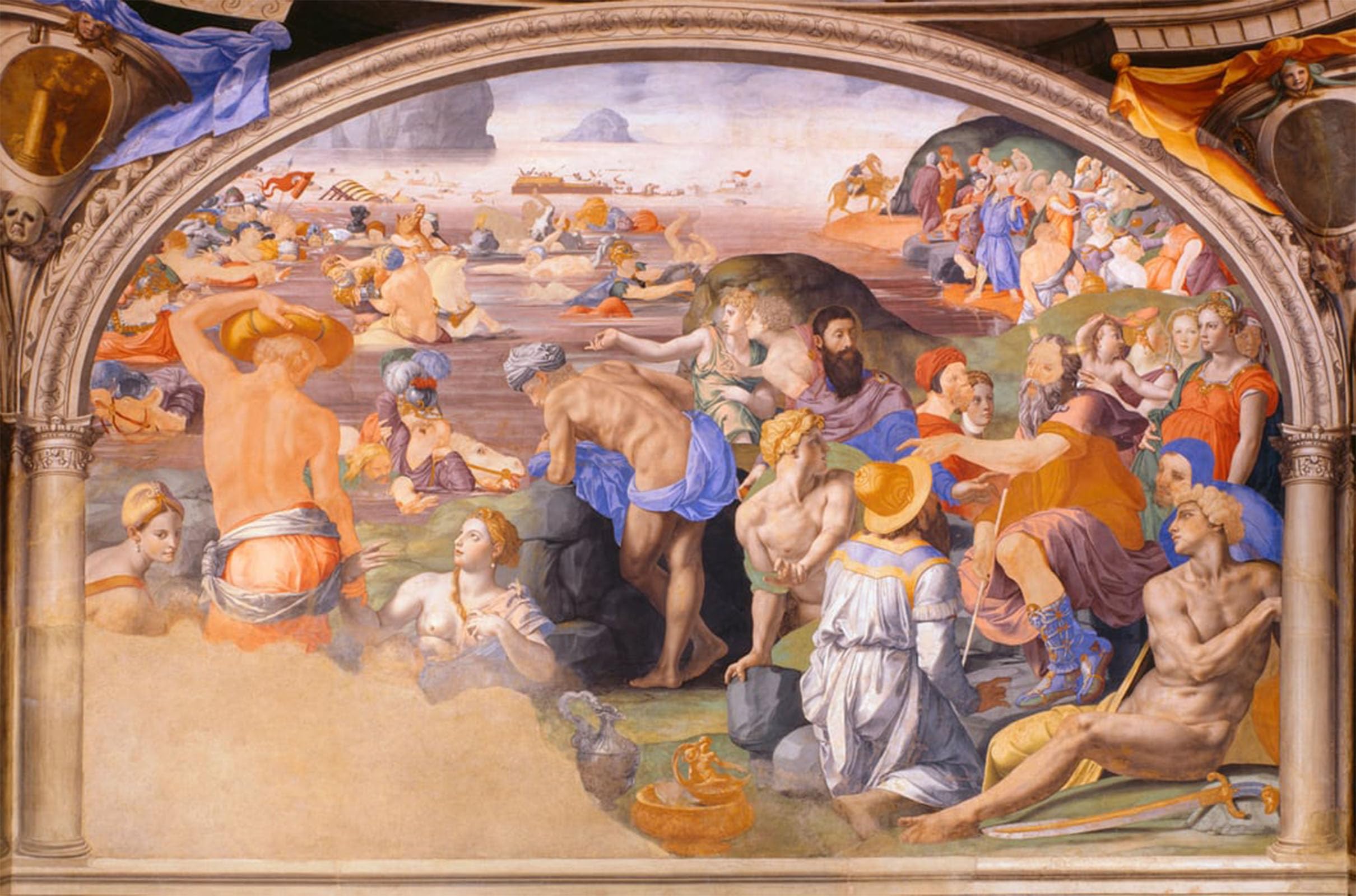 POSTERIIk Vintage Art Print Images Pictures Print the Crossing of the Red Sea by Agnolo Di Cosimo Bronzino Modern Colour Posters for Office Home Decor 60x90cm