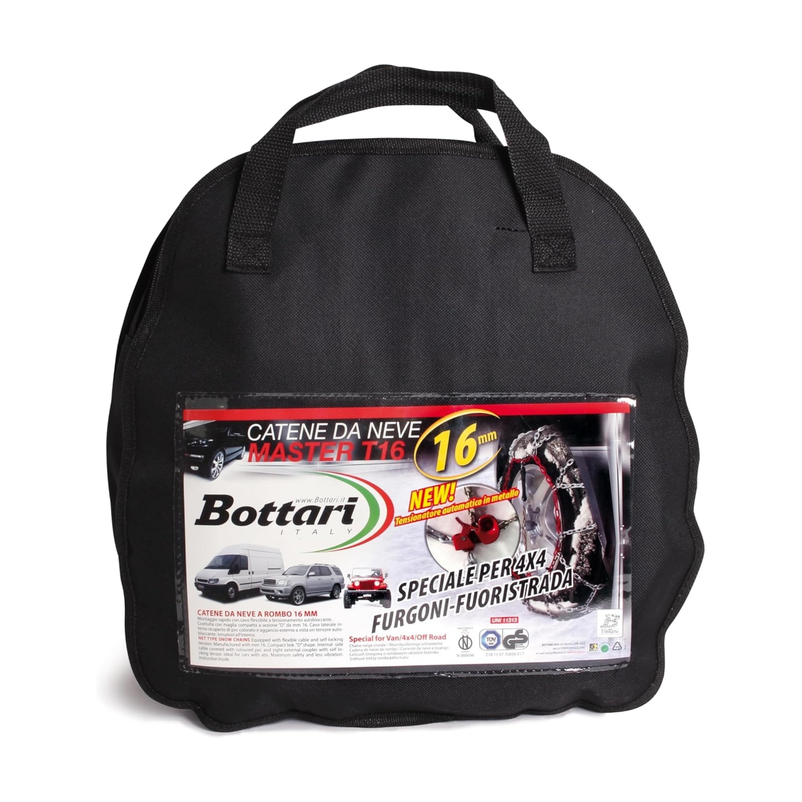 Bottari 68004 "Master" Chaines à neige 16 mm, Taille 230, Convient pour 4X4, SUV, Camping-Cars, Utilitaires, Fourgons