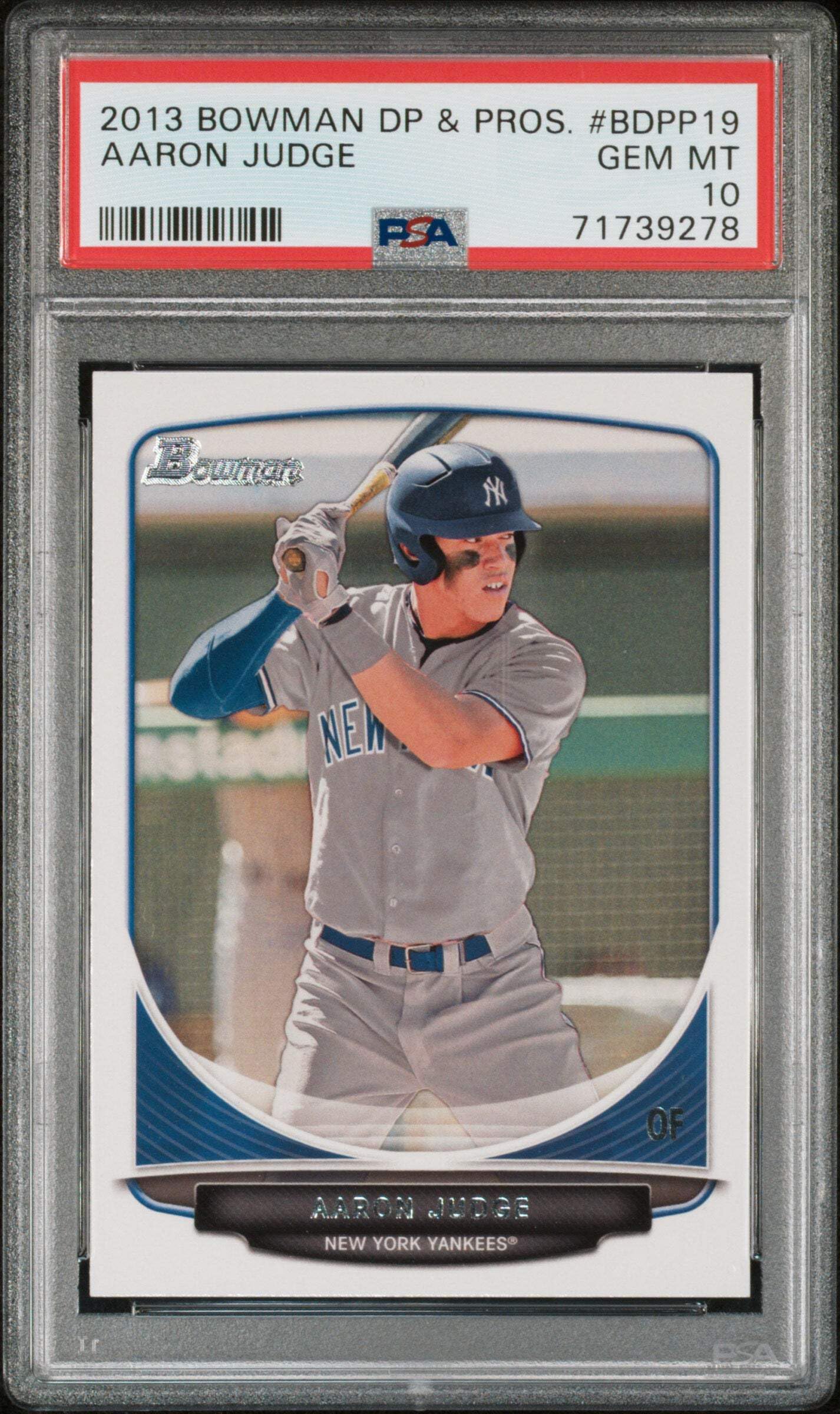 Graded 2013 Topps Bowman Draft Picks & Prospects Aaron Judge #BDPP19 Rookie RC Baseball Card PSA 10 Gem Mint