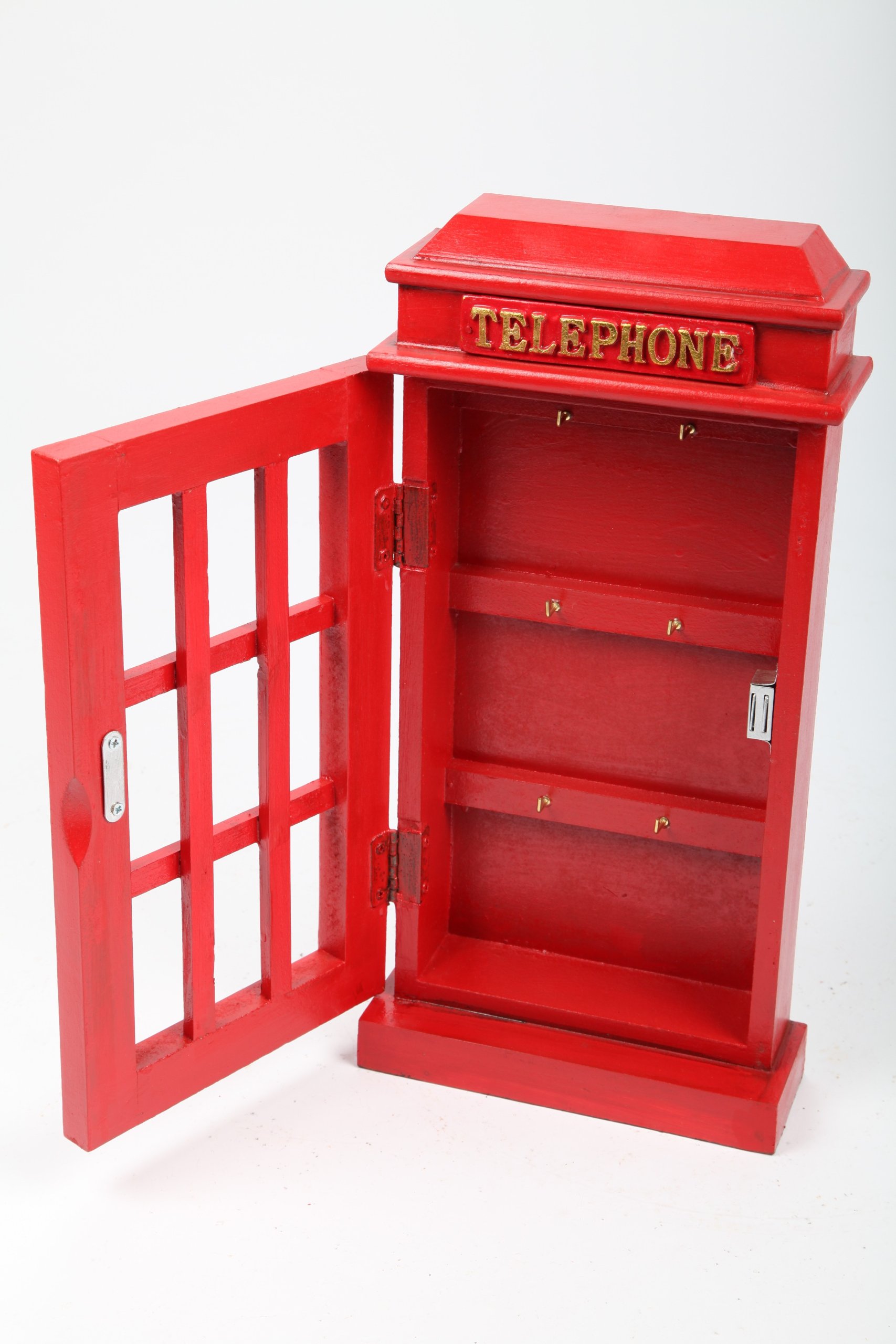 Design-Schlüsselschrank Telephone, Retro, rot, 45cm