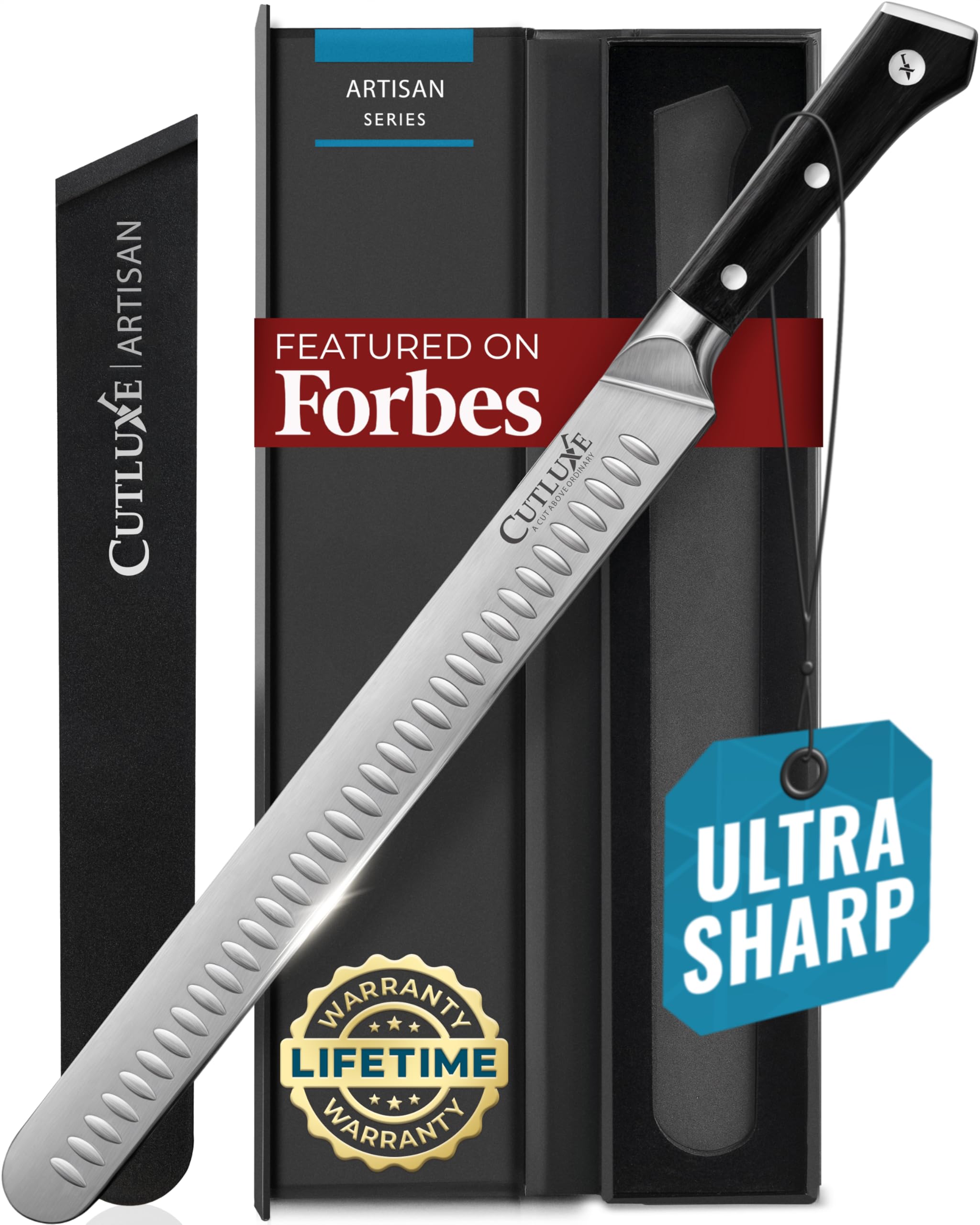 Cutluxe Brisket Knife, 12' Carving & Slicing Knife for Meat & BBQ