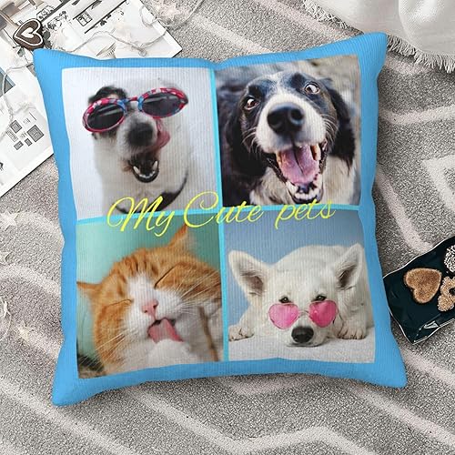 Miniatura 8 de Almohada personalizada con texto fotográfico, funda de almohada de pana personalizada de dos lados, regalos personalizados para parejas en