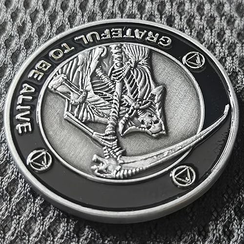 Miniatura 8 de Agradecido a estar vivo Sobriedad Chip AA Monedas y Medallones Recuperación Aniversario Token (moneda individual)