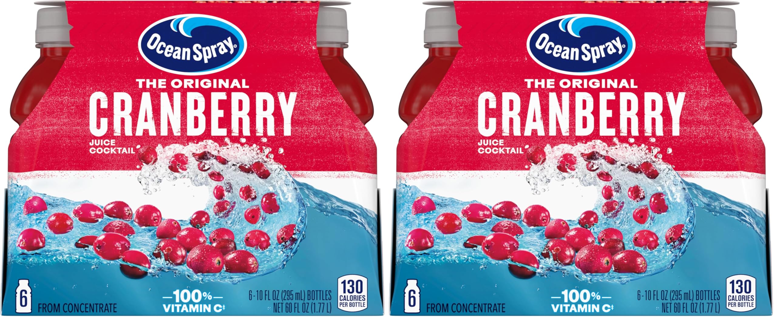 Ocean Spray Cranberry Cocktail Juice Drink | Pack of 12 | 10 Ounce Bottles | 60 Fl Oz Total
