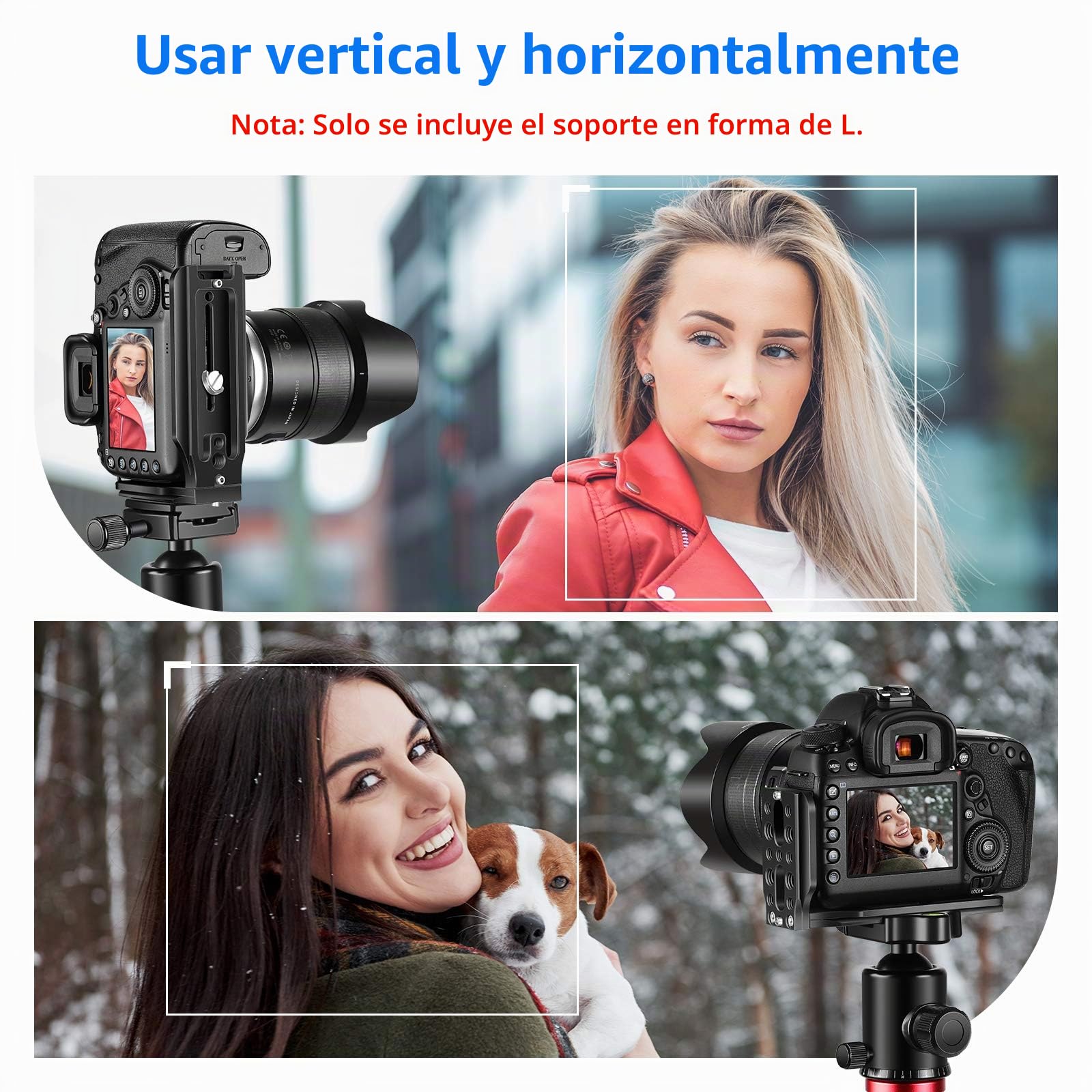 Neewer - Soporte en Forma de L para cámara de Fotos con Forma de L, con Tornillos de 1/4 Pulgadas, Arca Swiss Compatible con dji Osmo Ronin Zhiyun Canon Nikon Sony DSLR cámara (Negro)