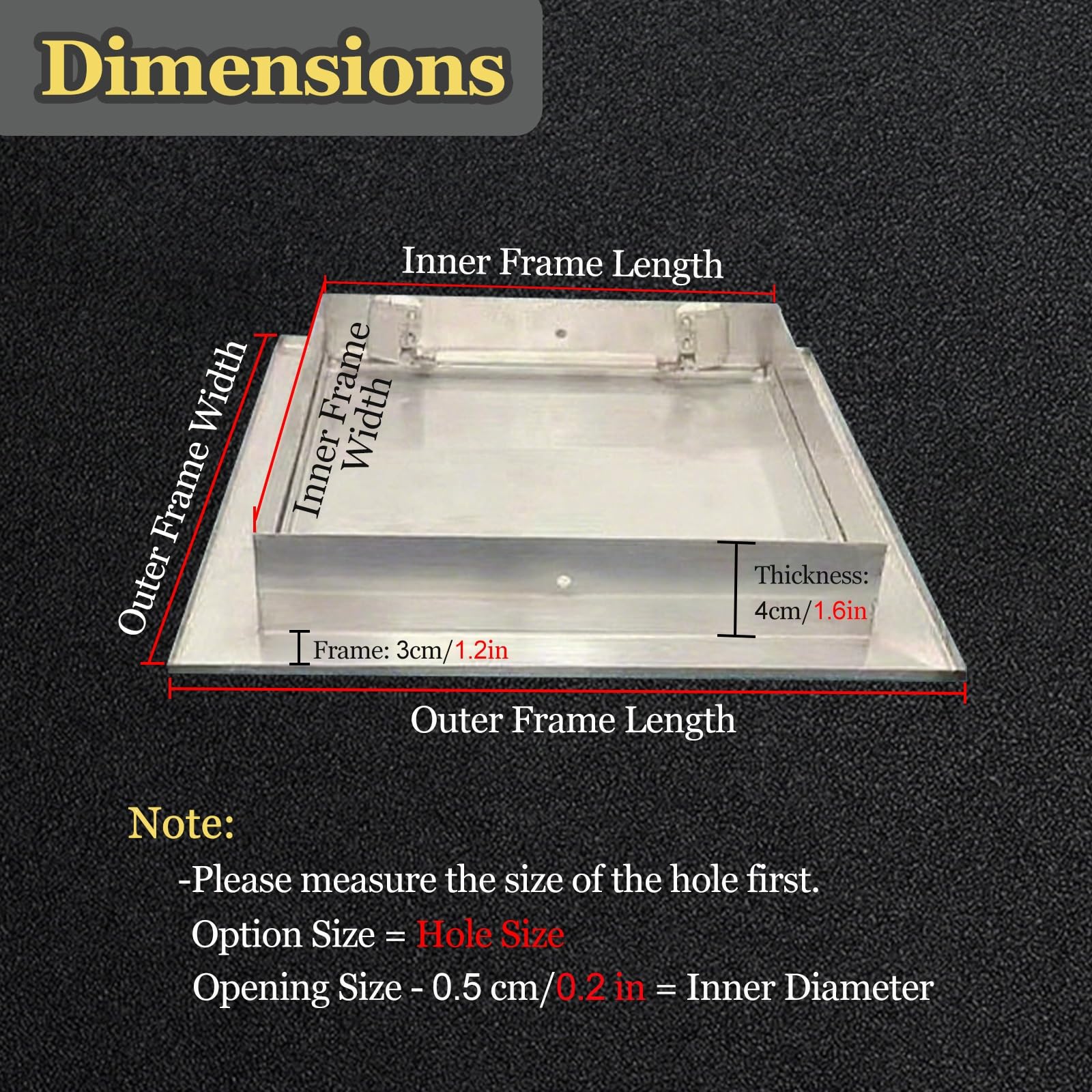 Trampilla Pladur Panel de acceso de acero inoxidable cepillado de 6 x 6 pulgadas, montaje universal empotrado para paneles de yeso, plomería y electricidad, color plateado.(15x25cm(6x10in))