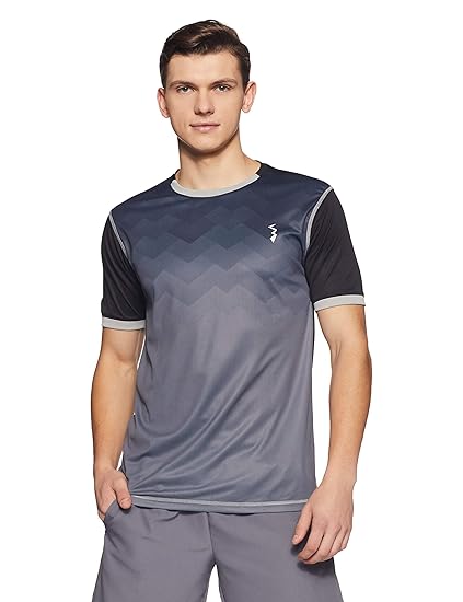Men's Navy Blue Ombre Dri-Fit Activewear T-Shirt Regular Fit for Casual Wear | Structured T-Shirt Crafted with Comfort Fit and High-Performance for Everyday Wear