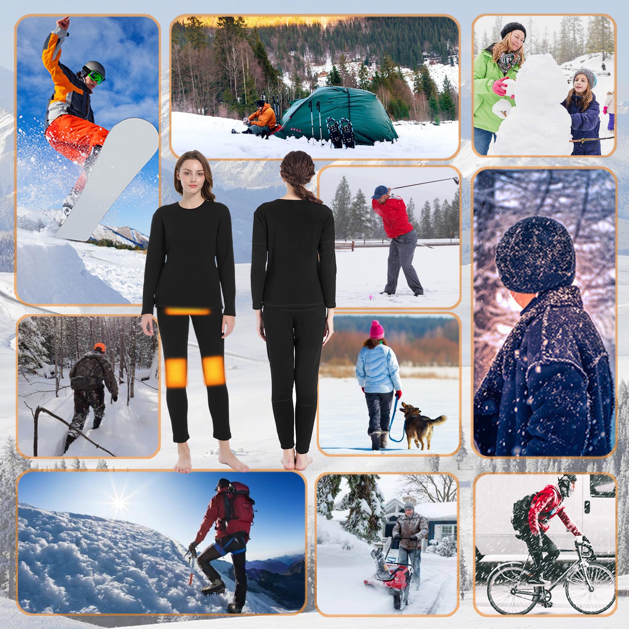 Pantalones térmicos eléctricos para Caza, Ropa Interior térmica para Mujer con 3 Niveles de calefacción, para Deportes al Aire Libre y Acampada.
