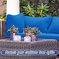 Vista 7 de Patelai 14 fundas impermeables para cojines de patio al aire libre, de 24 x 24 pulgadas, a prueba de rayos UV, fundas de asiento seccionales