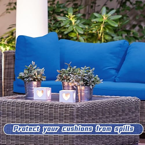 Miniatura 7 de Patelai 14 fundas de cojín impermeables para patio al aire libre, de 24 x 24 pulgadas, a prueba de rayos UV, fundas de asiento seccionales para sofá