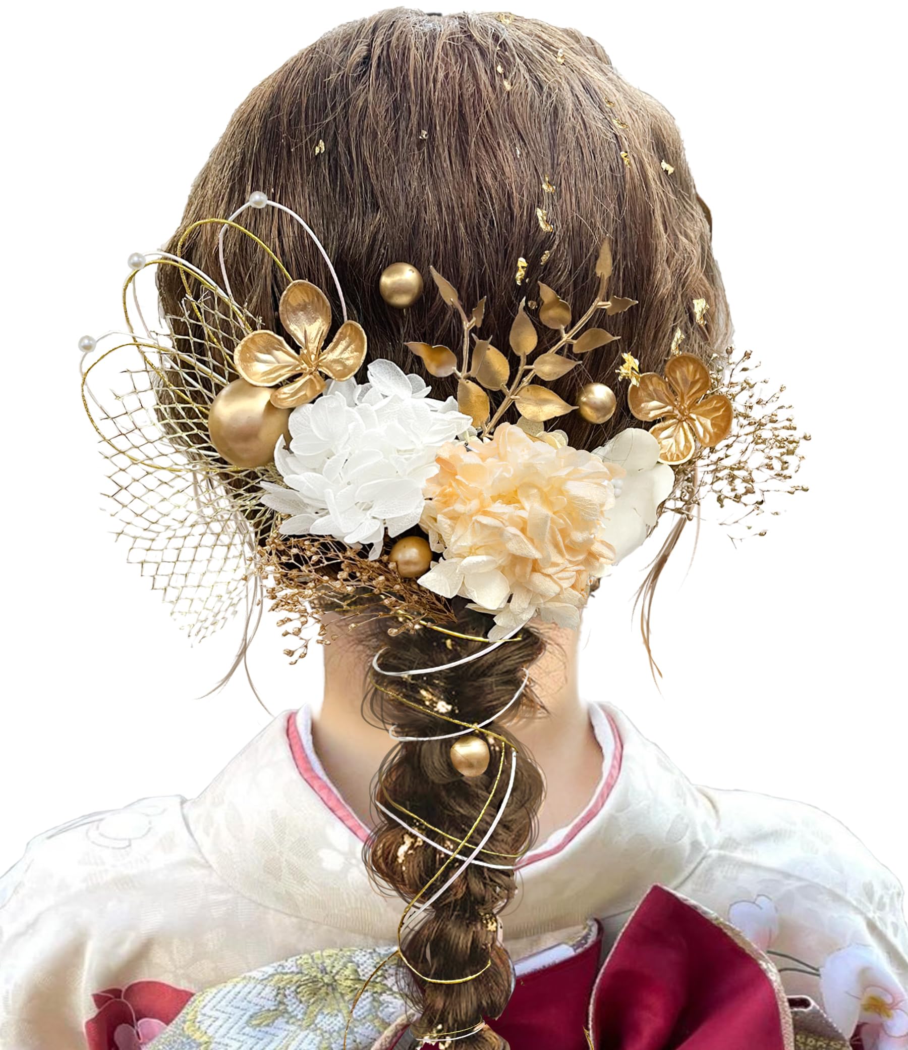 成人式 髪がさり Amazon | [JZOON] 髪飾り 6色展開 ドライフラワー 髪飾り 組紐