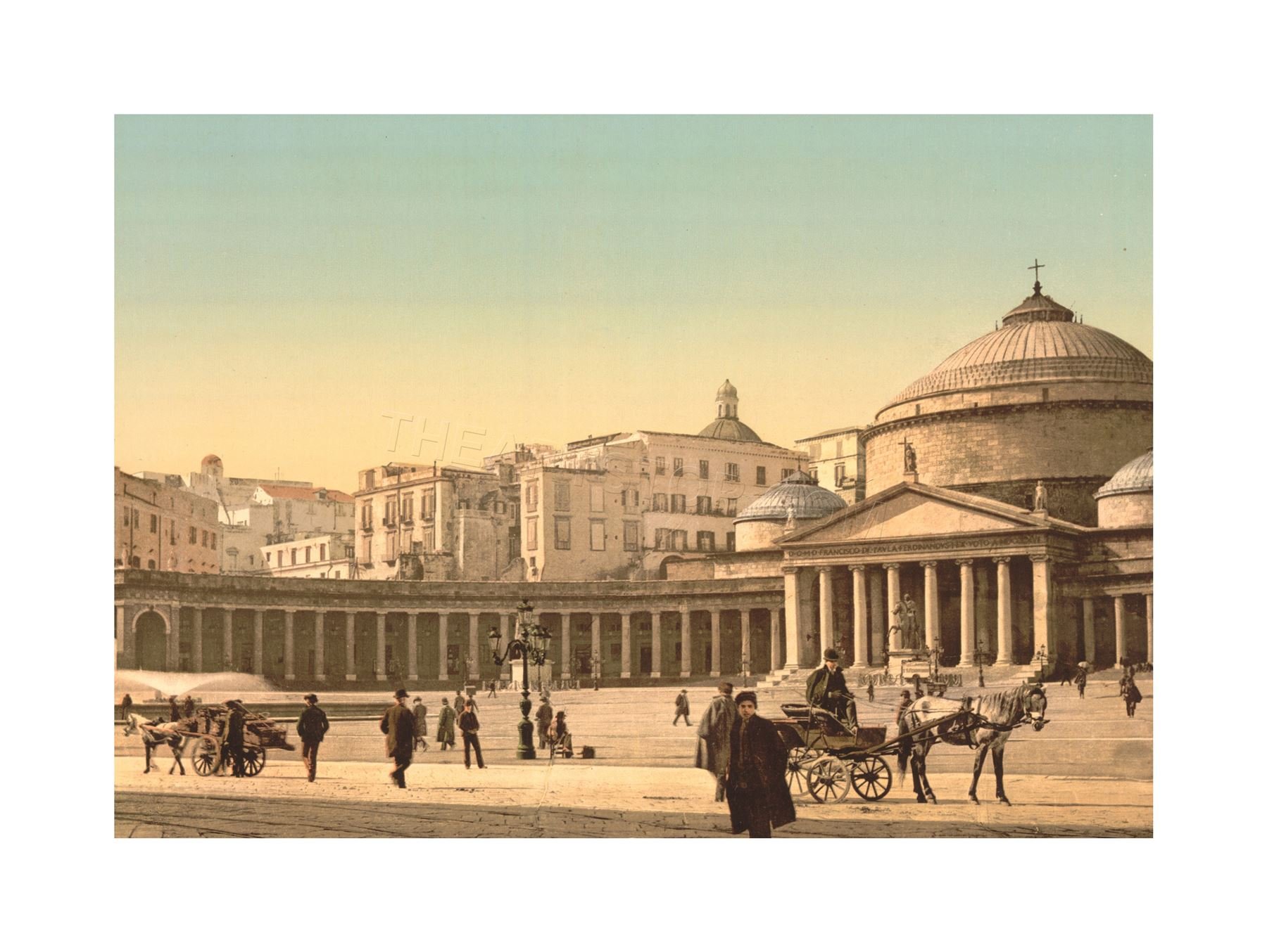 Wee Blue CooPhoto Plaza Church San Francesco Paola Naples Italy Wall Art Print