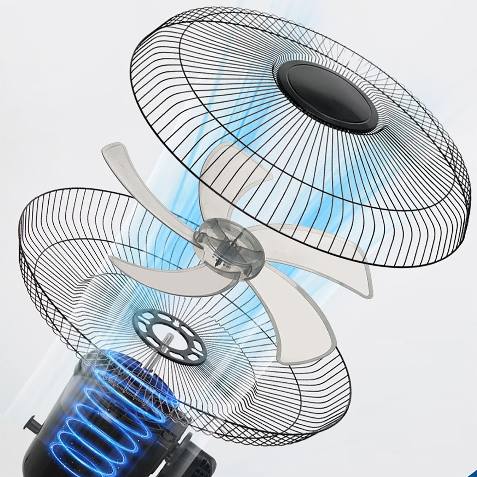 Ventilateur Solaire Extérieur Mural Pour Terrasse, 5 Pales 3 Vitesses Oscillant 90°, Télécommande, Pour Chambre Camping Jardin Maison