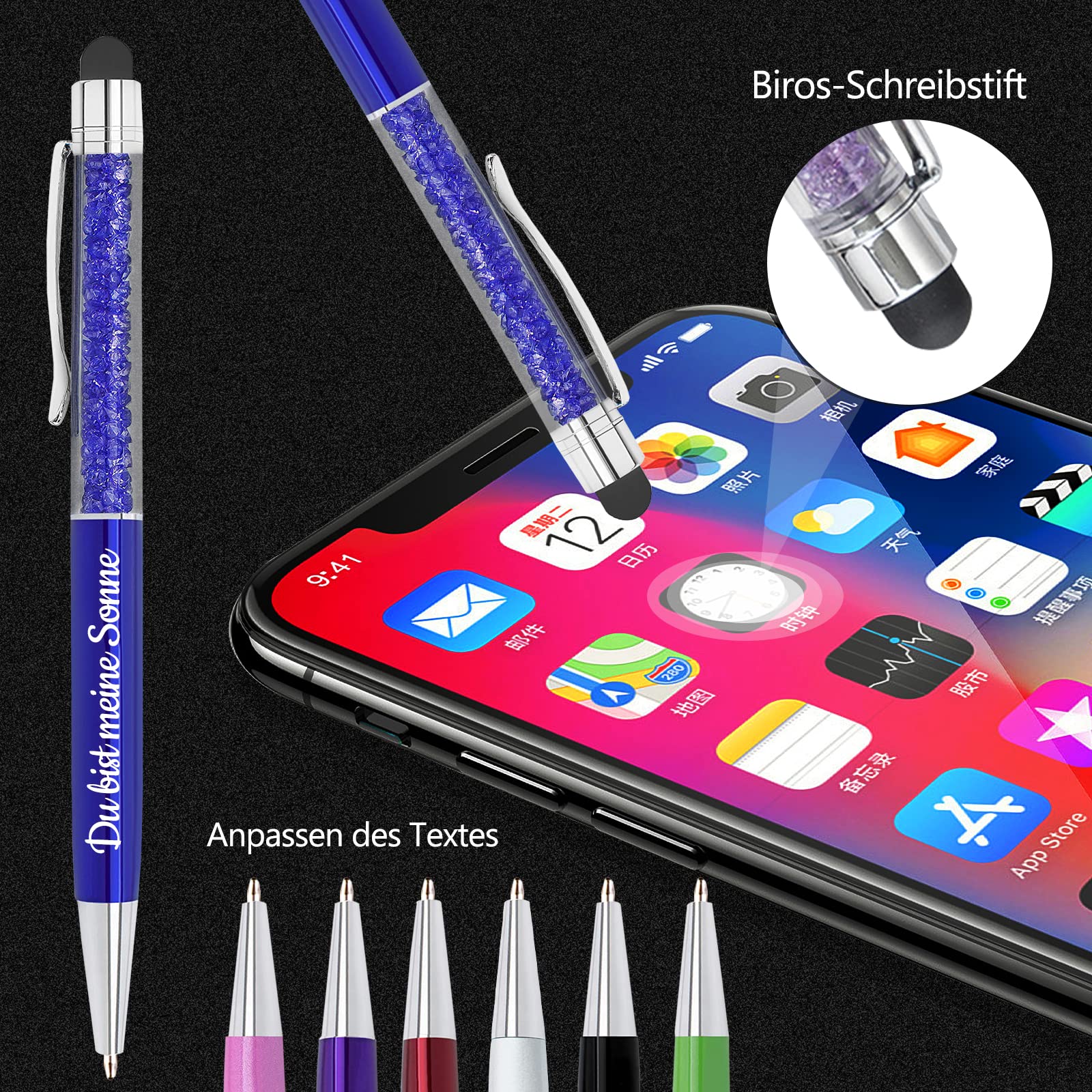Bis zu 300 Kugelschreiber, individuelle Business-Kugelschreiber, personalisierte Kugelschreiber mit Namen, Büro-Kugelschreiber für Unternehmen, Unternehmen, Schule, schwarze Tinte - 216Stk