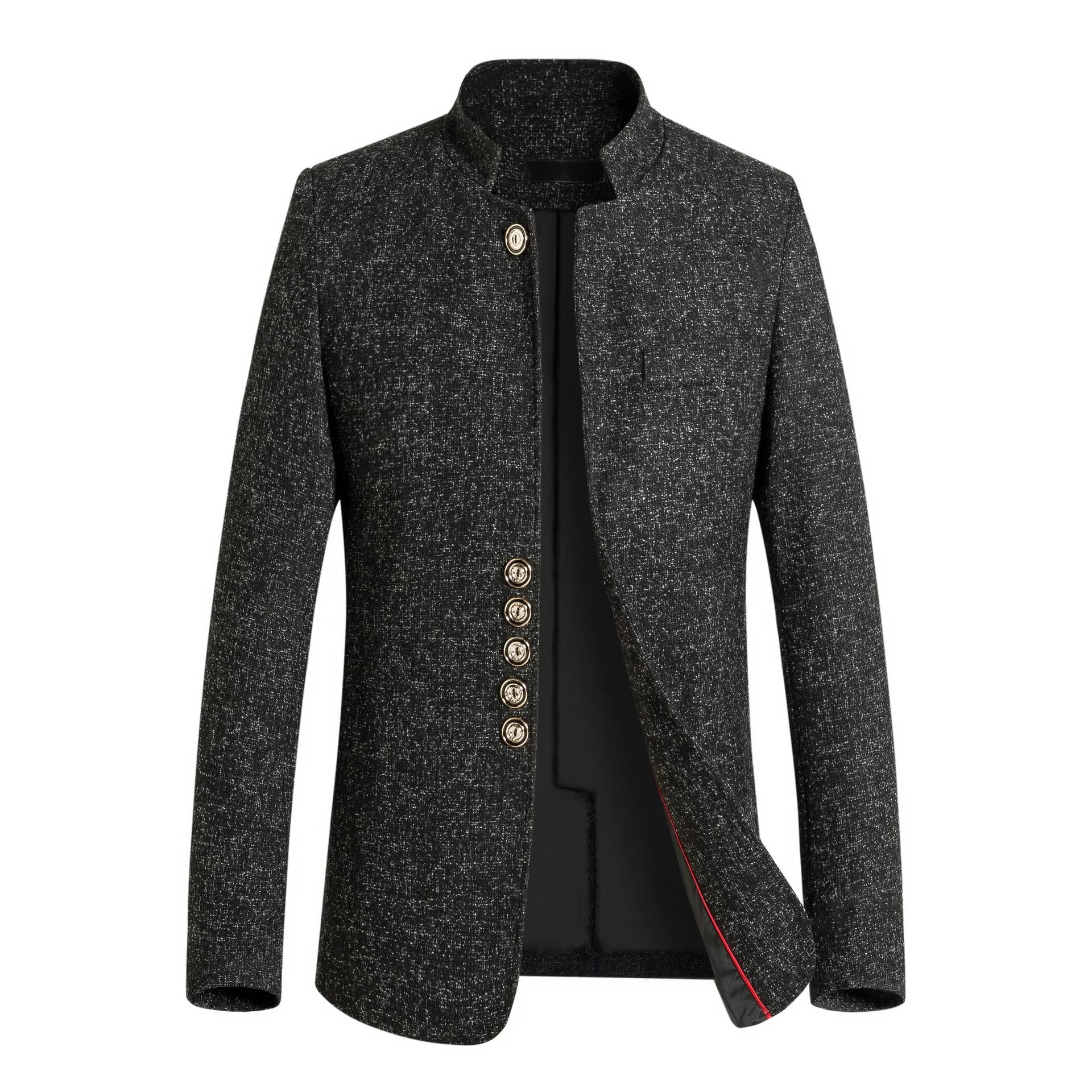 Costume Homme Slim Col Debout Manteau Veste Multi-Boutons