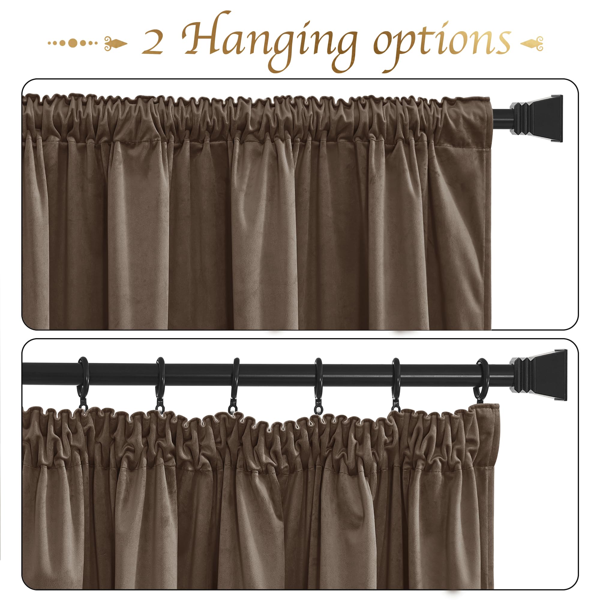 PONY DANCE Pencil Pleat Champagne Velvet Curtains - Image 3
