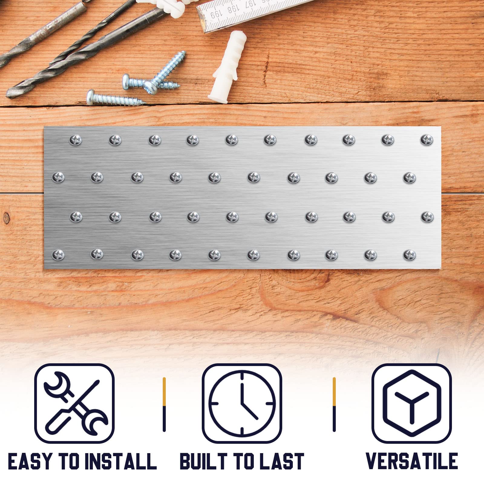 10 Piezas De Soporte De Placa De Amarre Para Reparación De Placas De Metal Para Placas De Uñas De Madera Para Vigas De Madera Madera De 8-1/8 Pulgadas X 3 Pulgadas