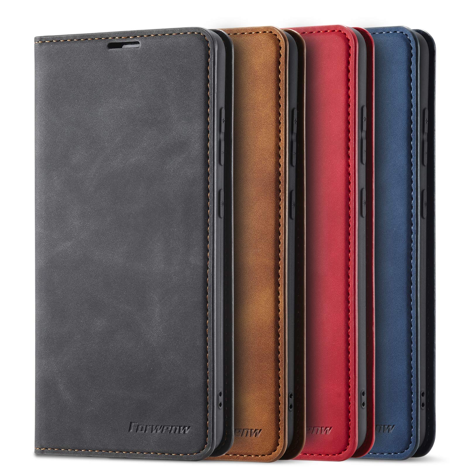 QLTYPRI Etui do Samsung Galaxy A52 4G/5G/A52S 5G, wysokiej jakości skóra PU, pokrowiec z TPU, zderzak z uchwytem na karty, podpórka, ukryta adsorpcja magnetyczna, etui z klapką i portfelem, do Samsung