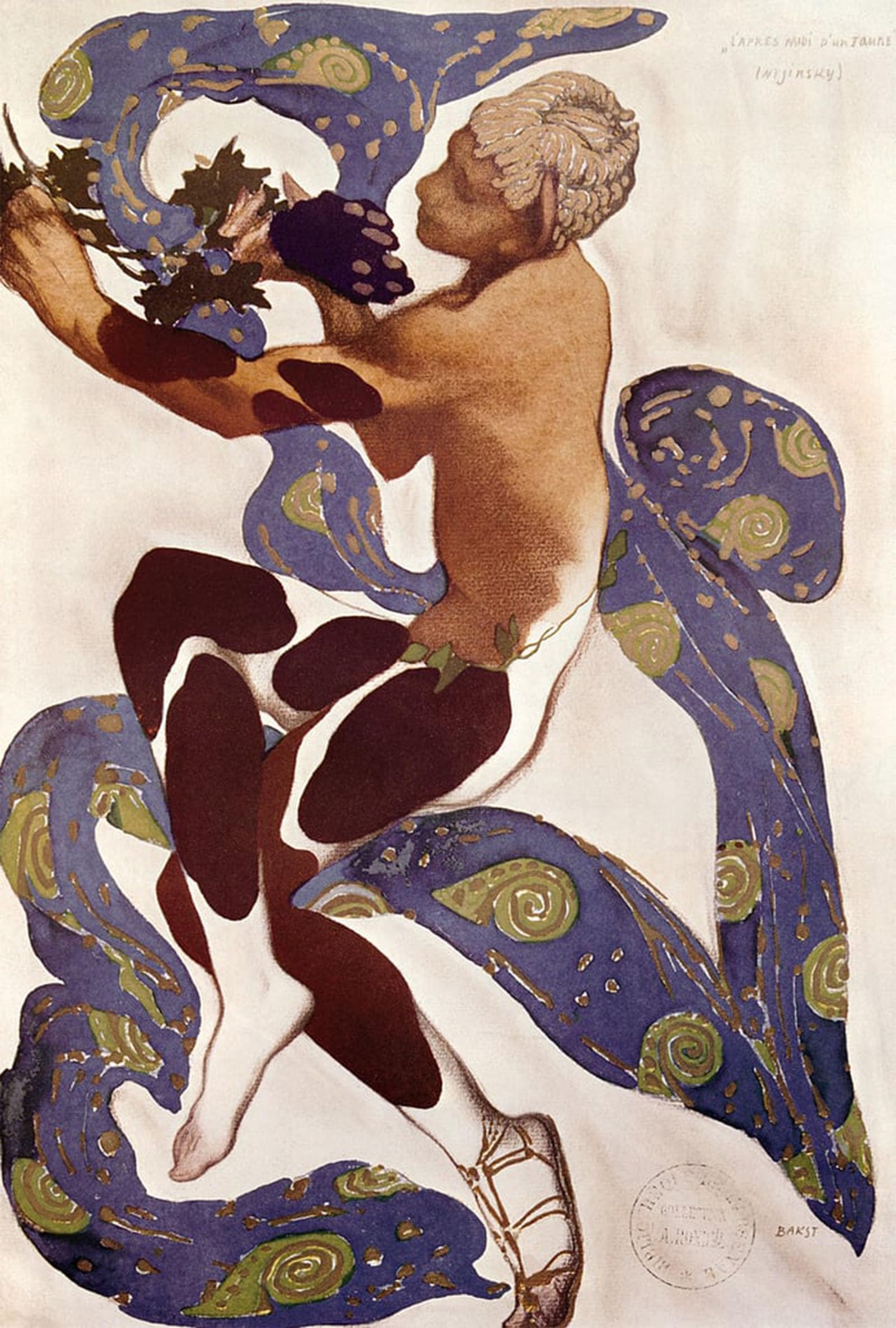 SERENDIPITP Vintage Picture Print on Canvas Wall Art Poster L'apres Midi D'un Faune Canvas Painting Picture for Nijinsky by Leon Bakst Artwork Print Poster for Wall Decor 60x90cm