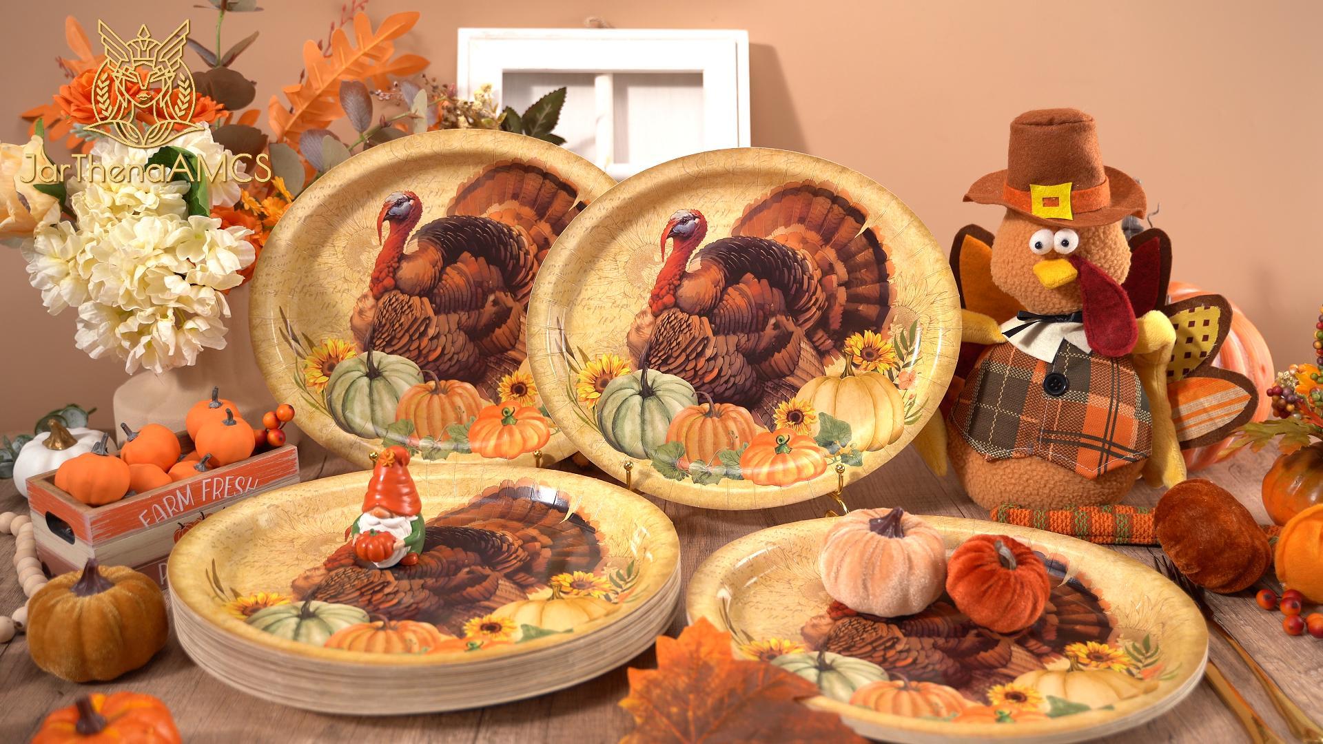 Amazon.com: JarThenaAMCS 50 Pcs Thanksgiving Turkey Oval Paper  display picture 1