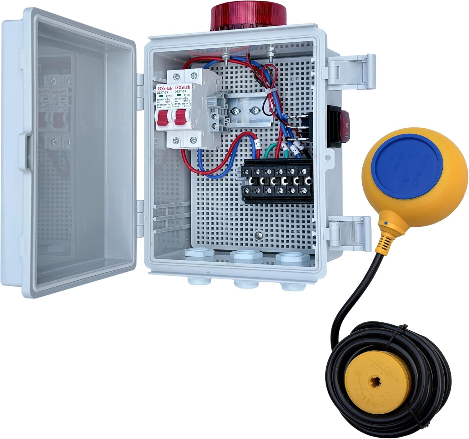 Upgrade Septic Tank & Sump Pump Alarm, 110dB Alarm + High Brightness LED, 13 Foot Float Monitoring, Dedicated to Septic Tank/Sewage Pump/Pond/Tank