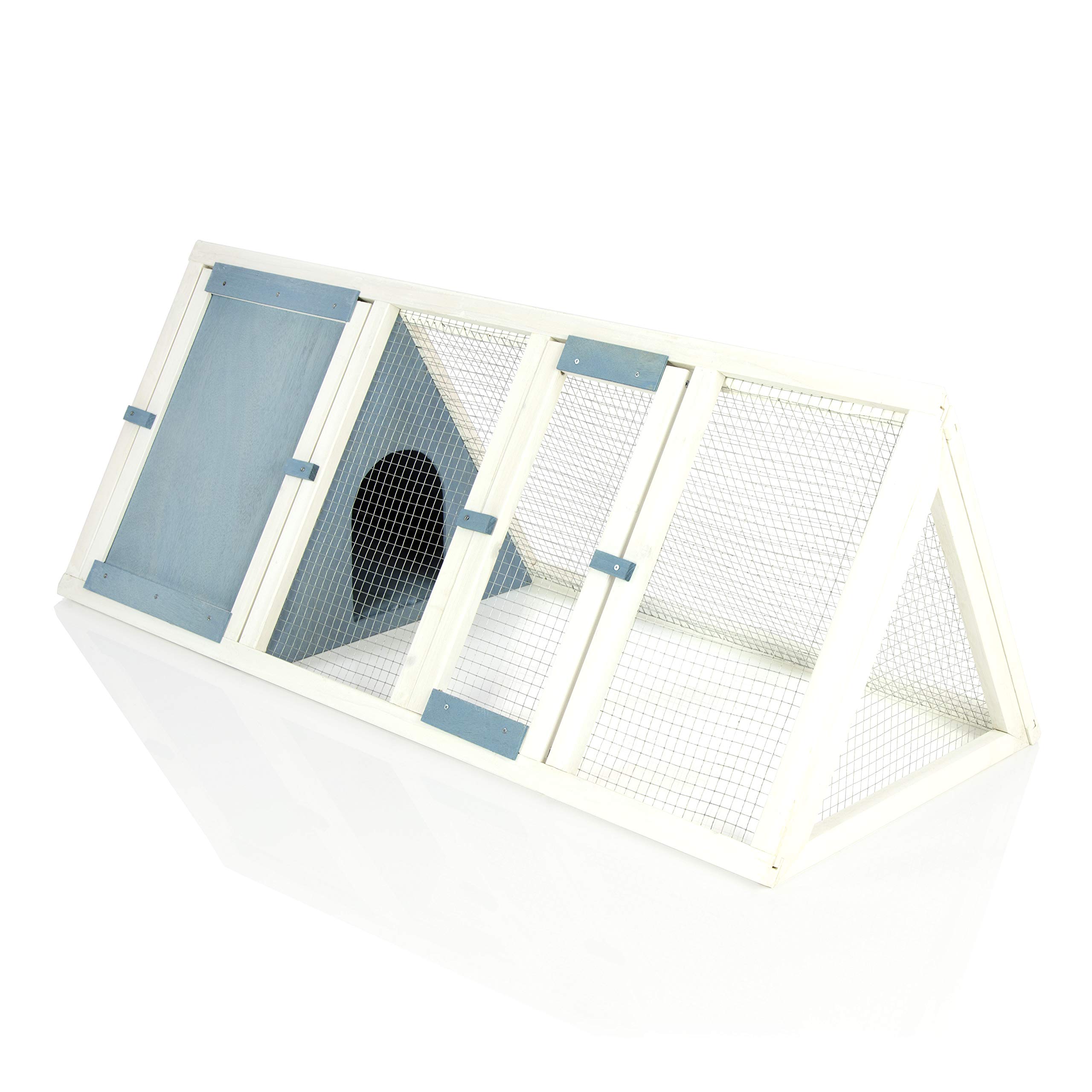 Rabbit Hutch Hide Rabbit Run Guinea Pig House by Cozy Pet Ferret Cage Rabbit Hutches in Blue RH05BL — image 1